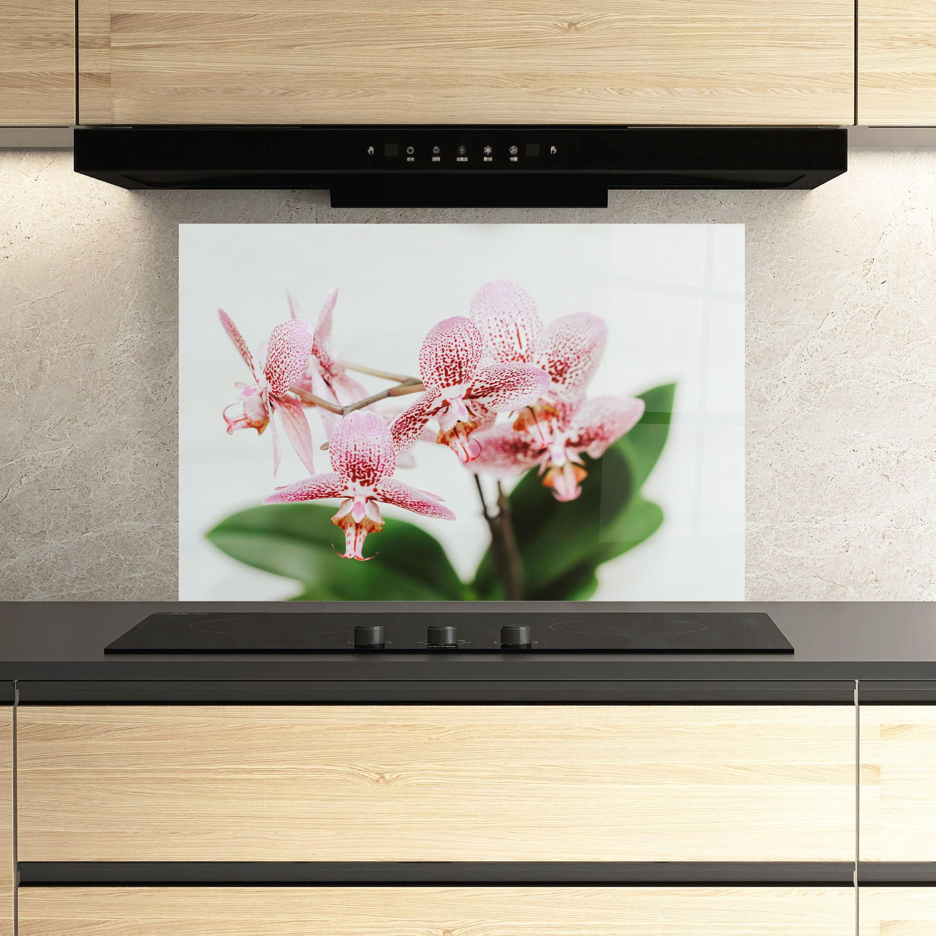 Panel Szklany do Kuchni Green Orchids mockup 3