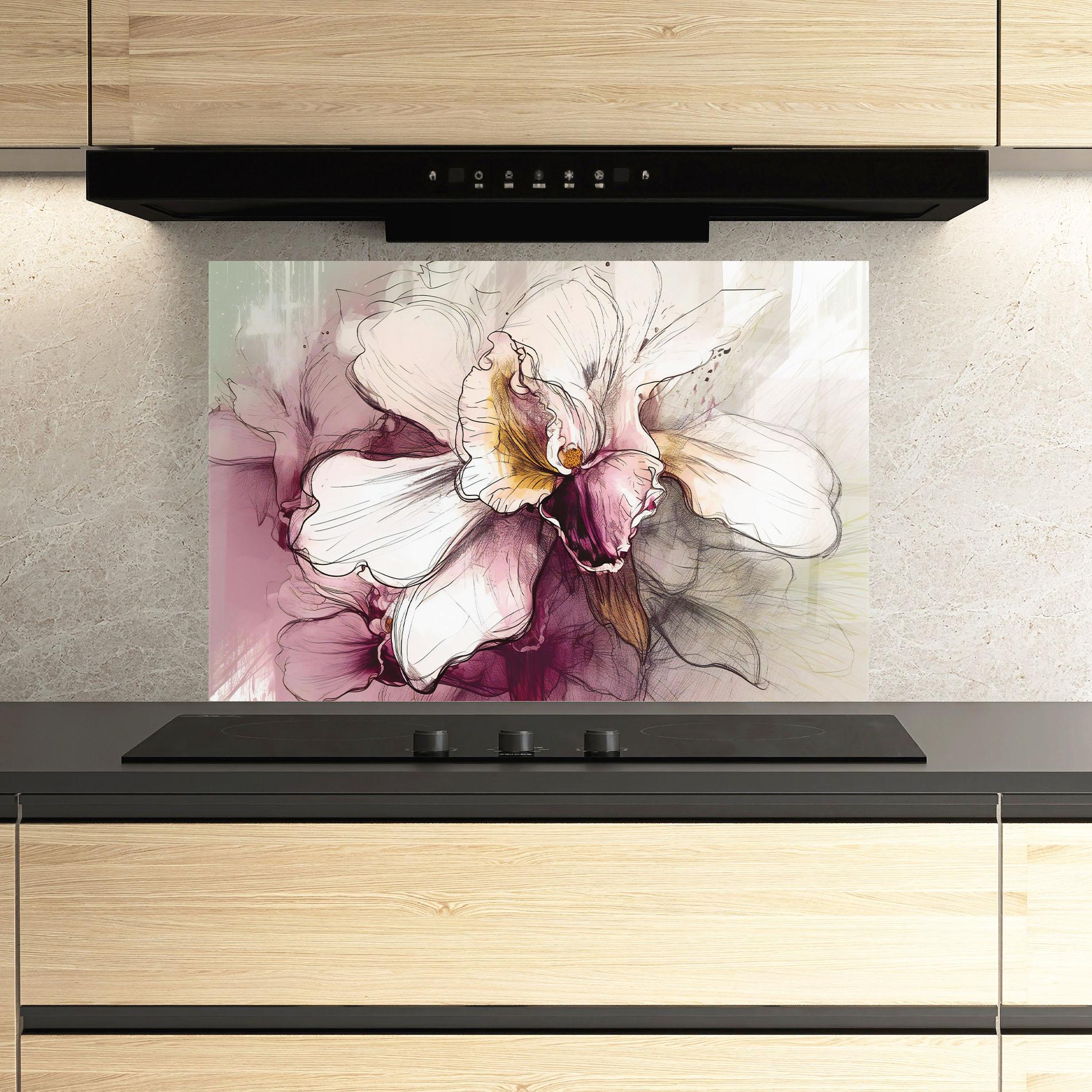 Panel Szklany do Kuchni Painted Purple Orchid mockup 3