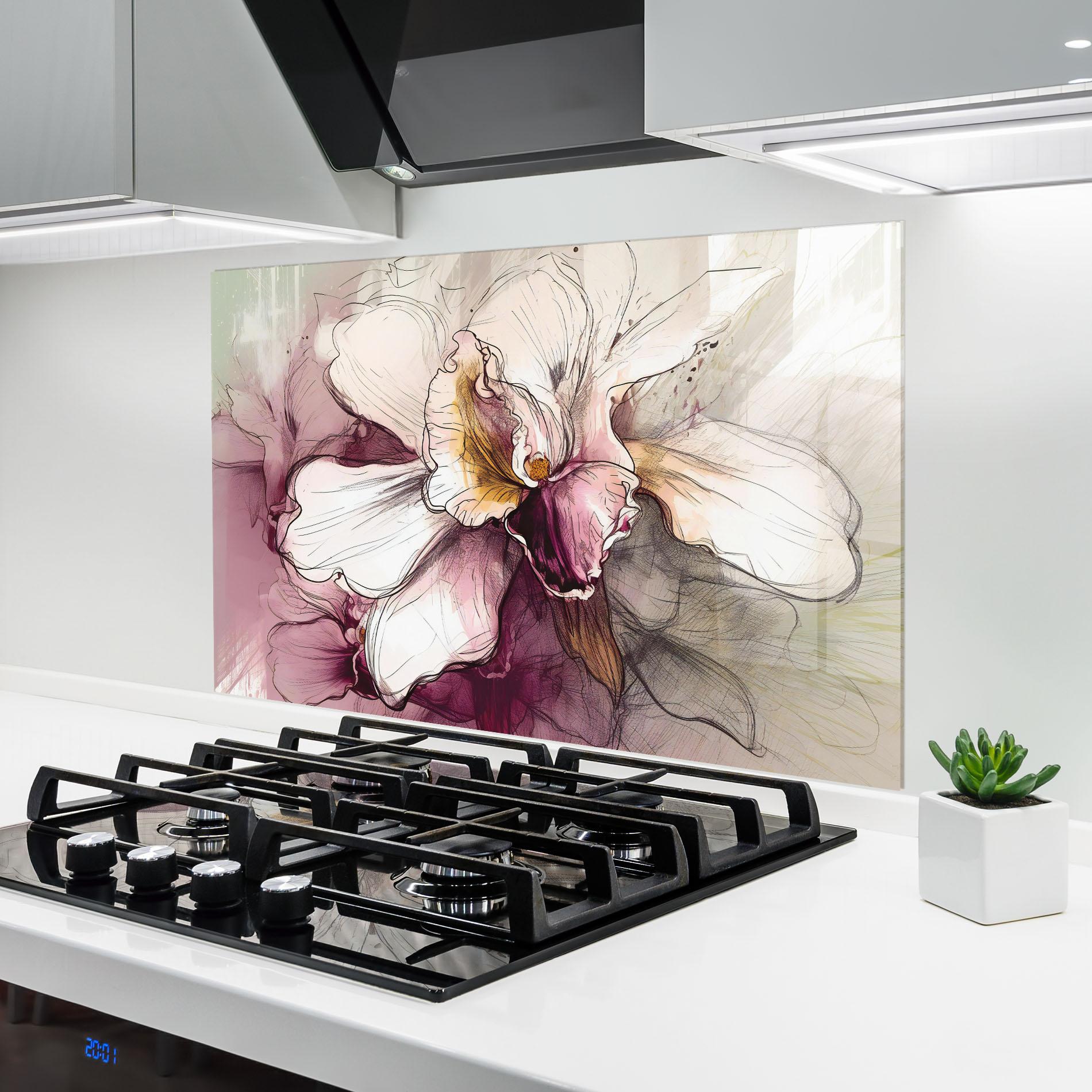 Panel Szklany do Kuchni Painted Purple Orchid mockup 6