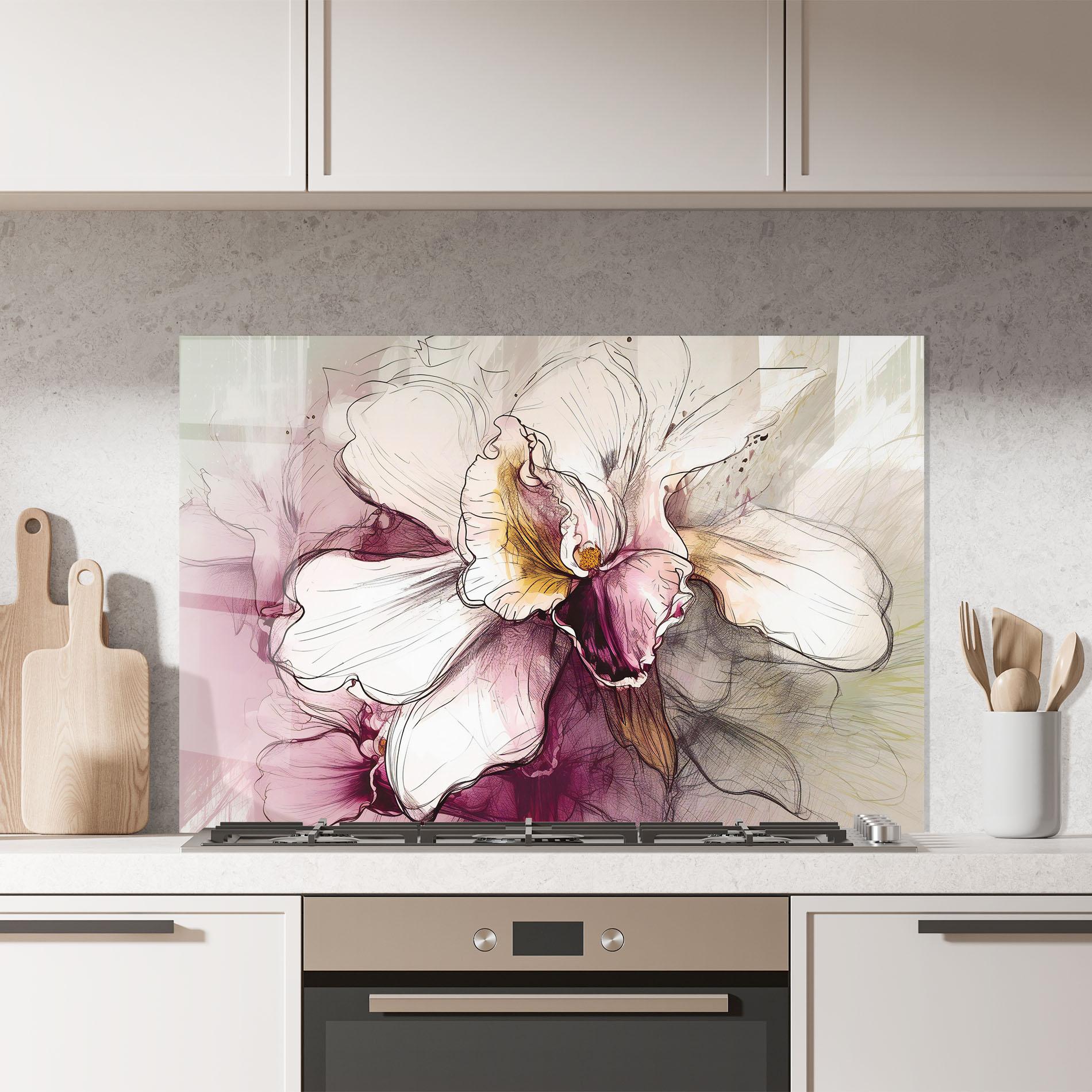 Panel Szklany do Kuchni Painted Purple Orchid mockup 7