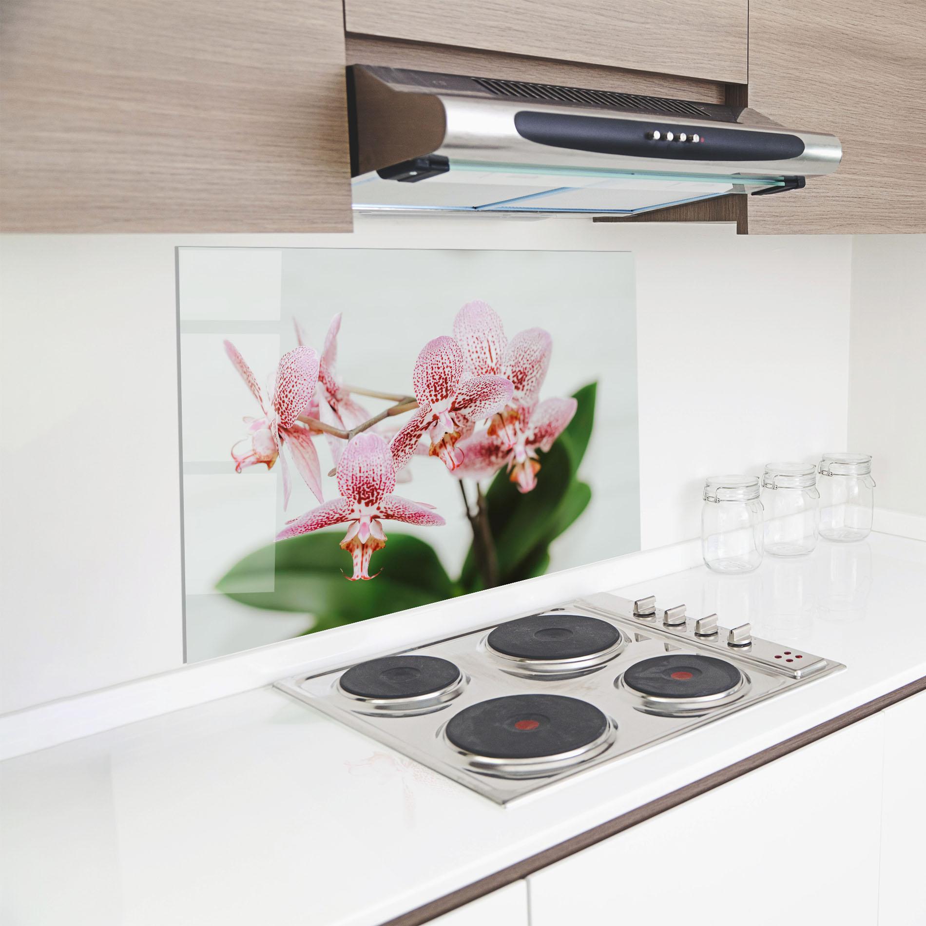 Panel Szklany do Kuchni Green Orchids mockup 8