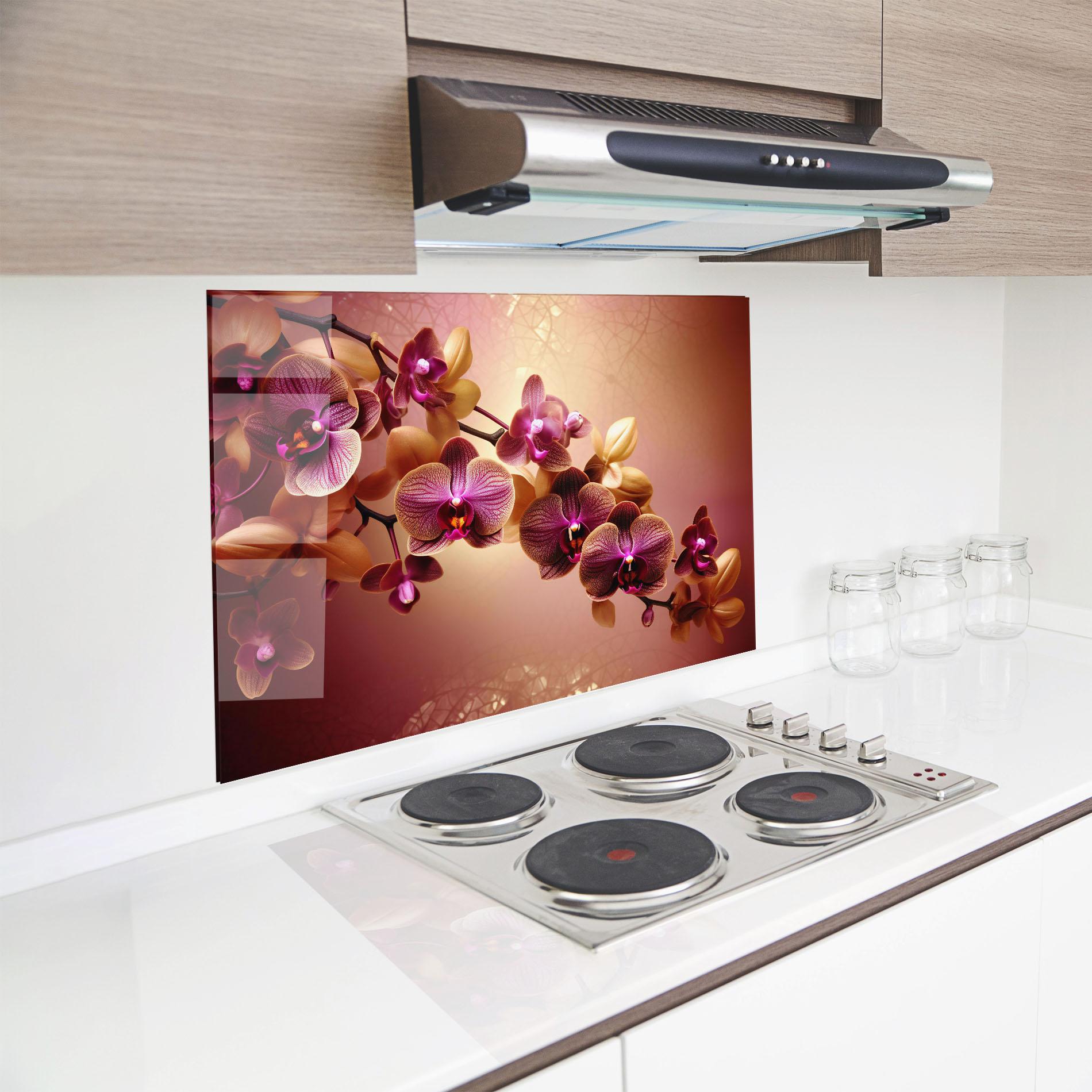 Panel Szklany do Kuchni Purple Cream Orchid mockup 8
