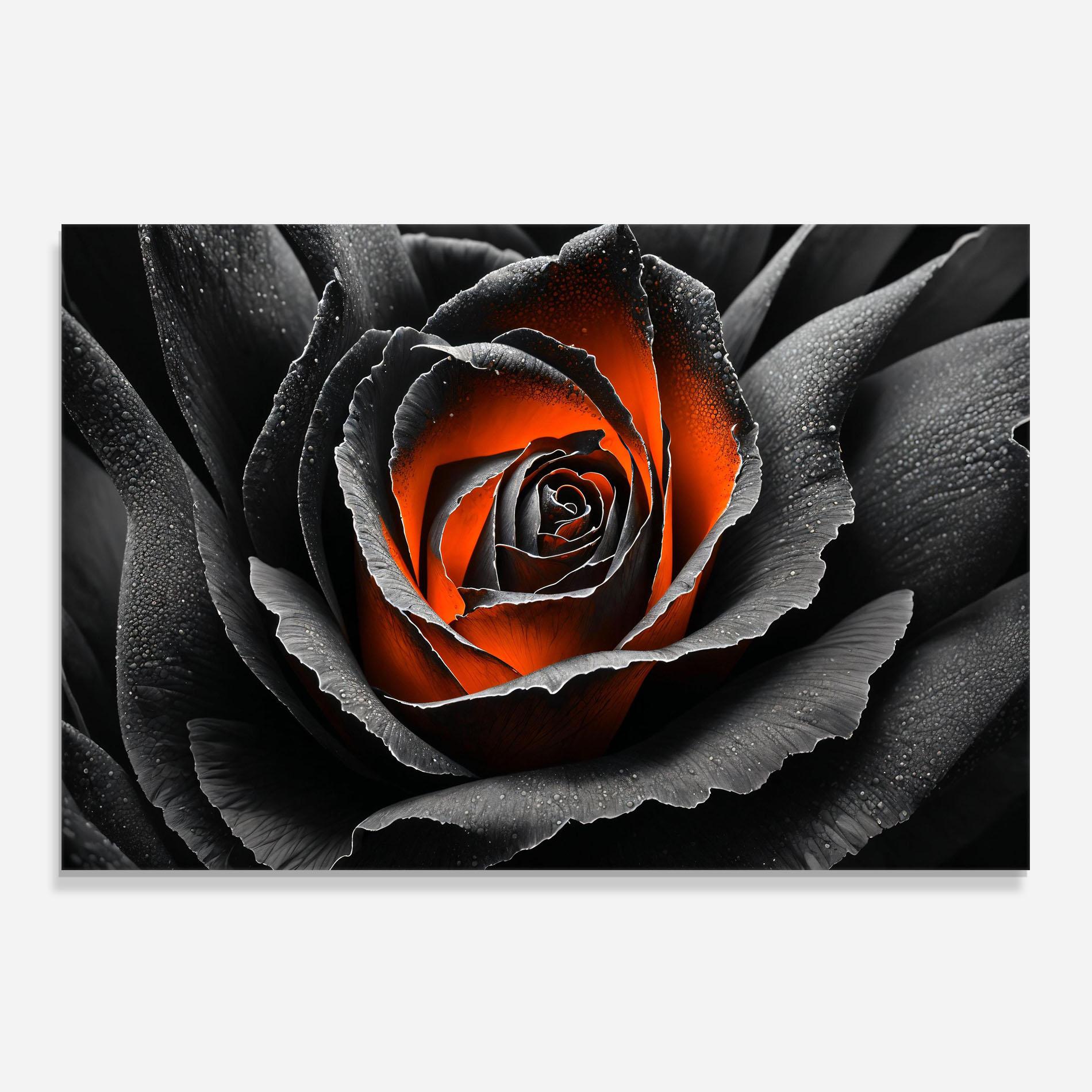 Panel Szklany do Kuchni Grey Orange Rose mockup 0