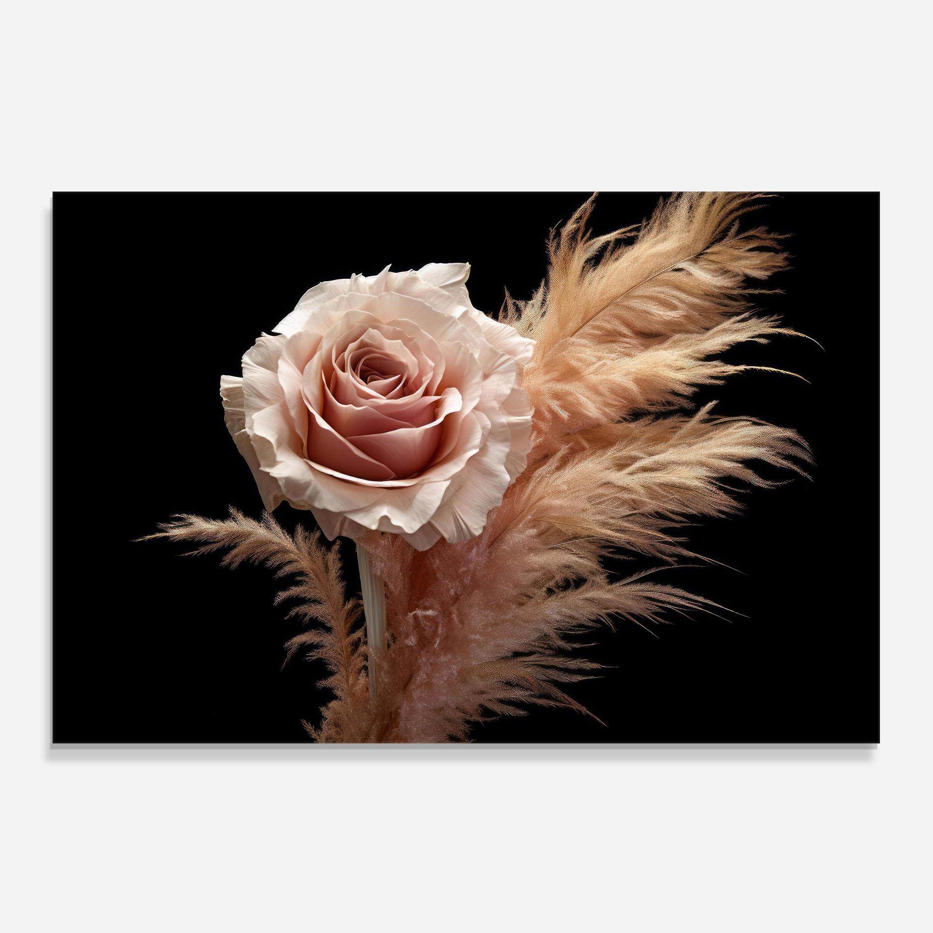 Panel Szklany do Kuchni Light Pink Rose mockup 0