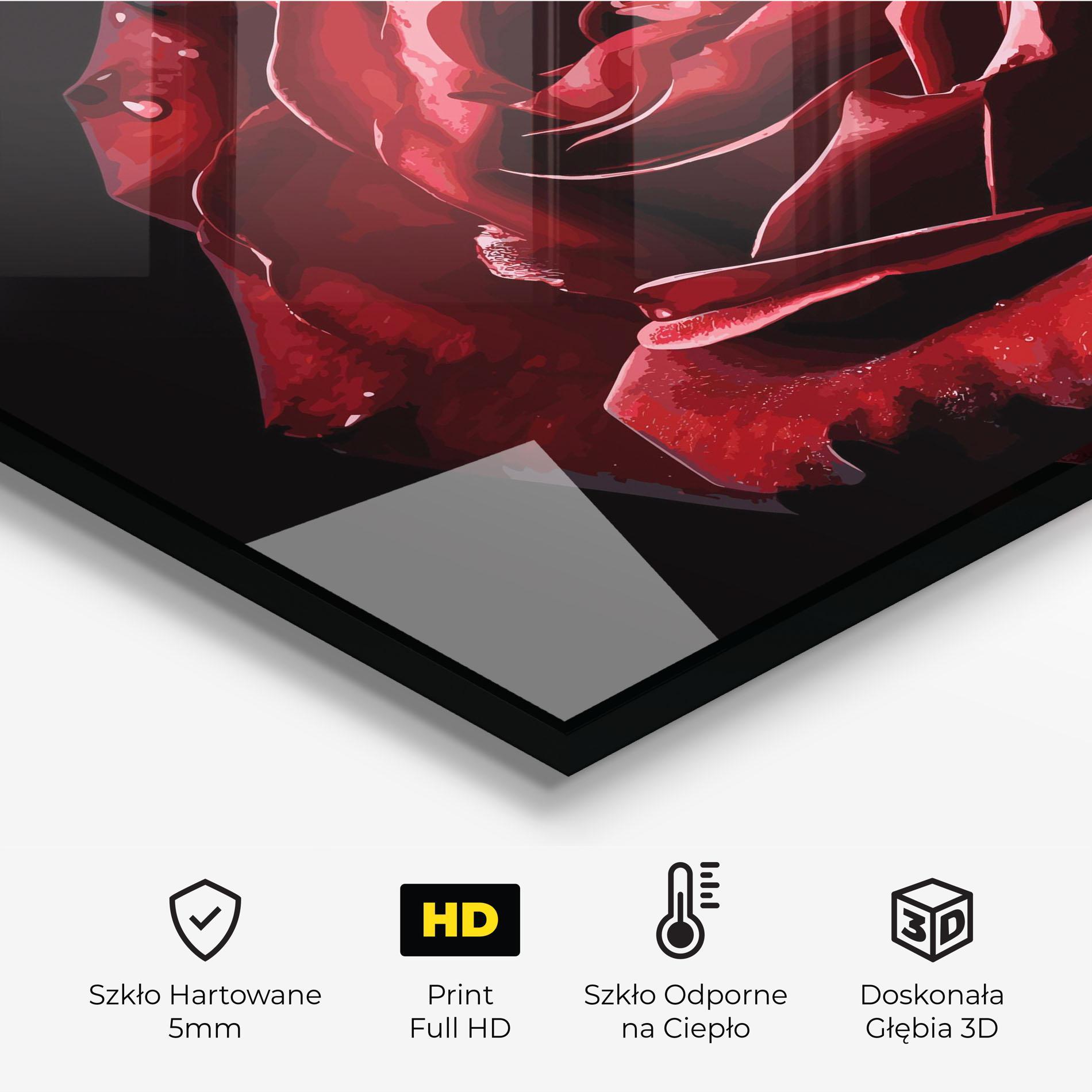 Panel Szklany do Kuchni Big Red Rose mockup 2