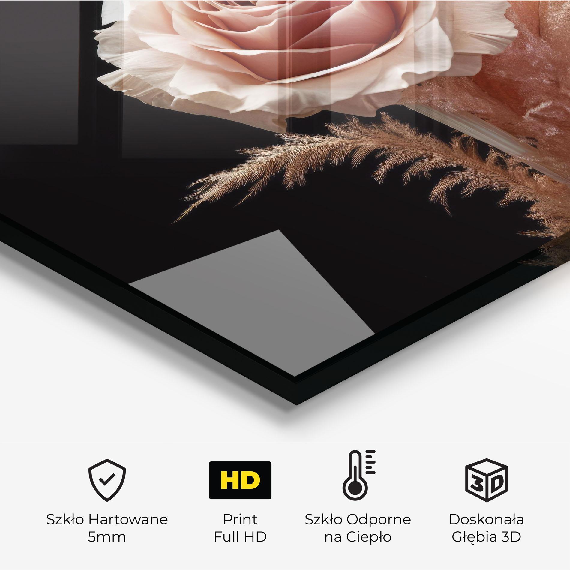 Panel Szklany do Kuchni Light Pink Rose mockup 2