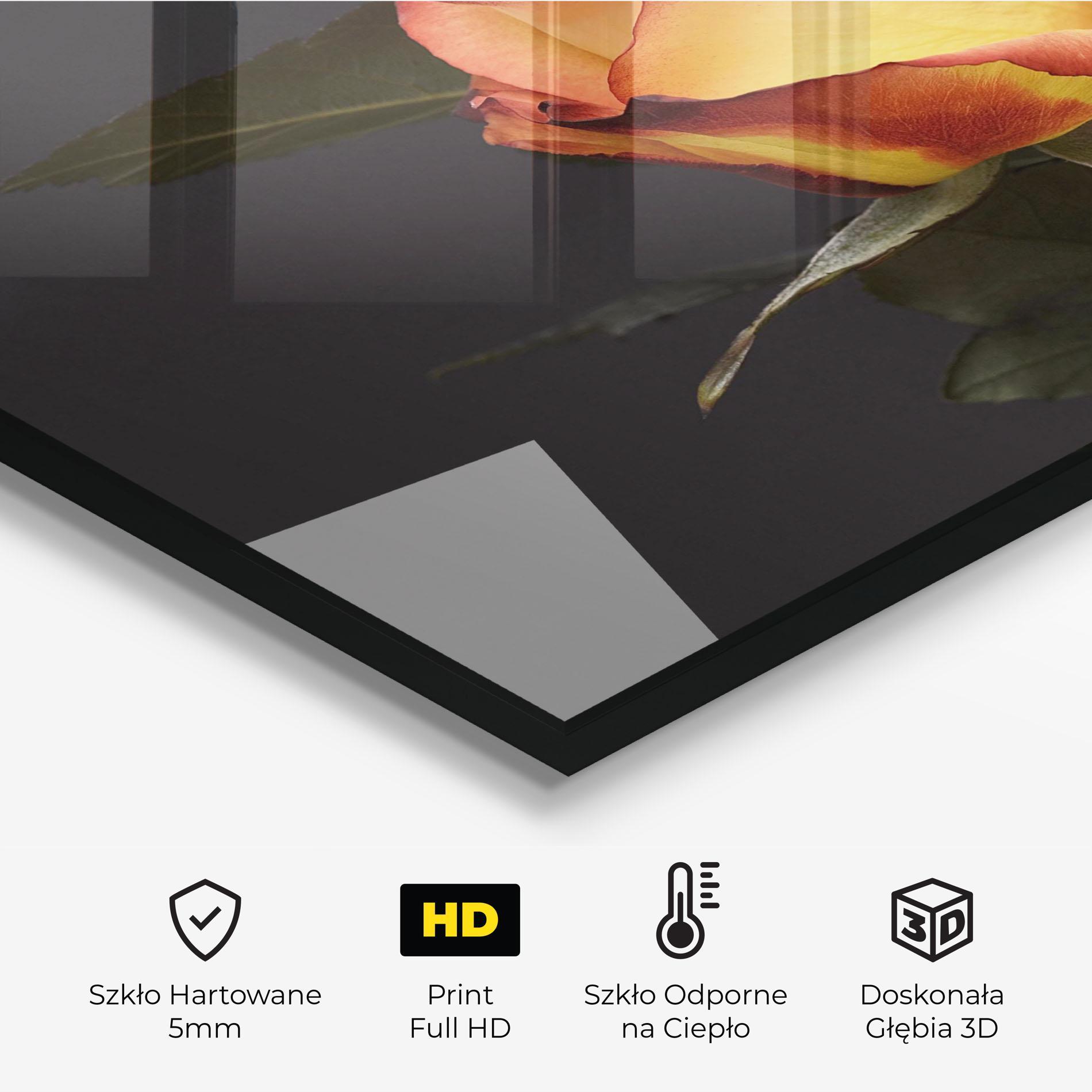 Panel Szklany do Kuchni Orange Rose mockup 2