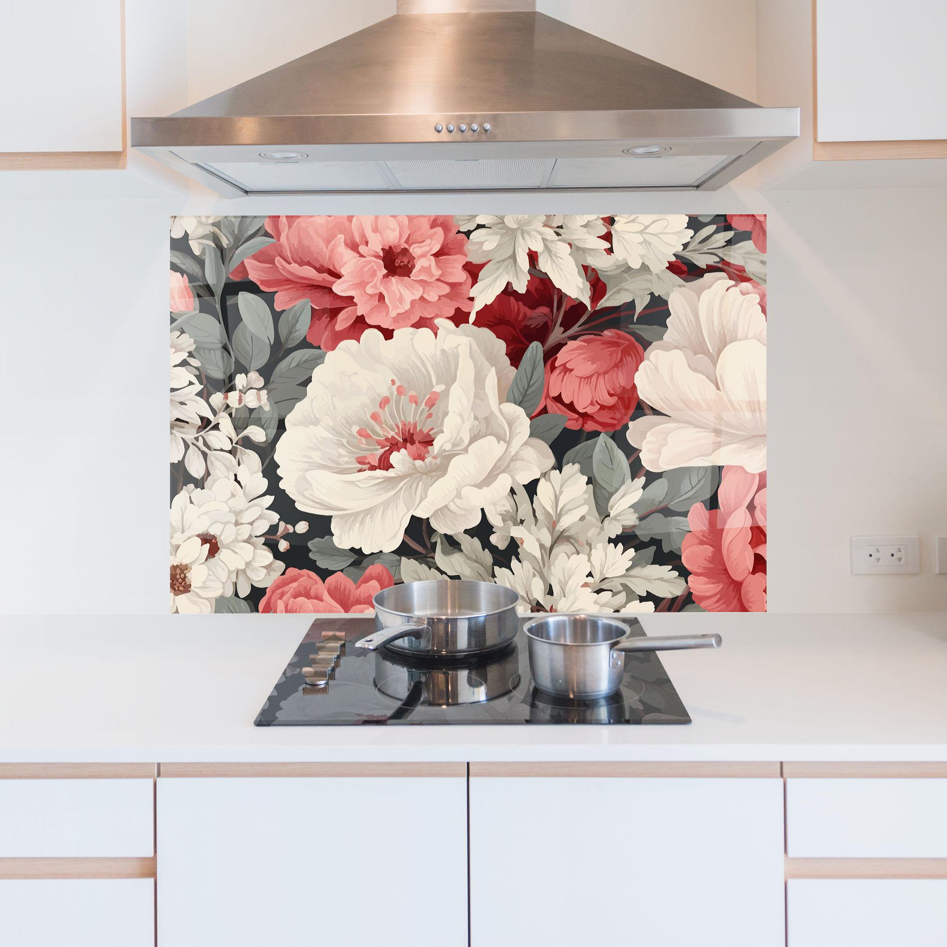 Panel Szklany do Kuchni Cream Pink Rose mockup 5