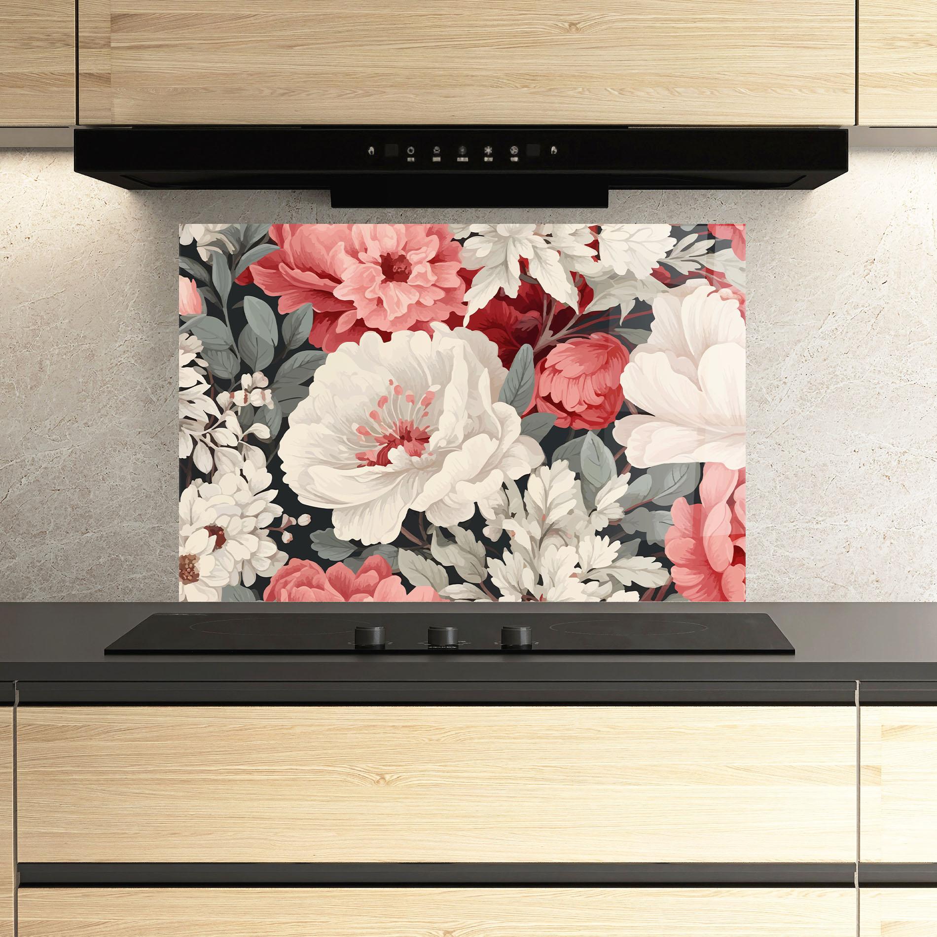 Panel Szklany do Kuchni Cream Pink Rose mockup 3