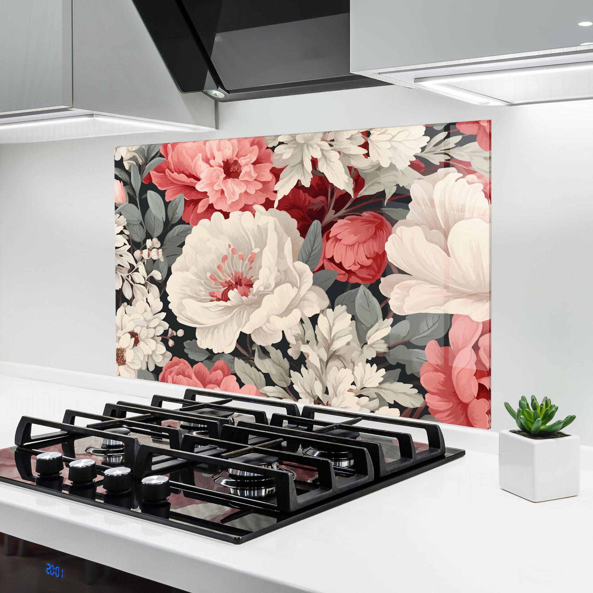 Panel Szklany do Kuchni Cream Pink Rose mockup 6