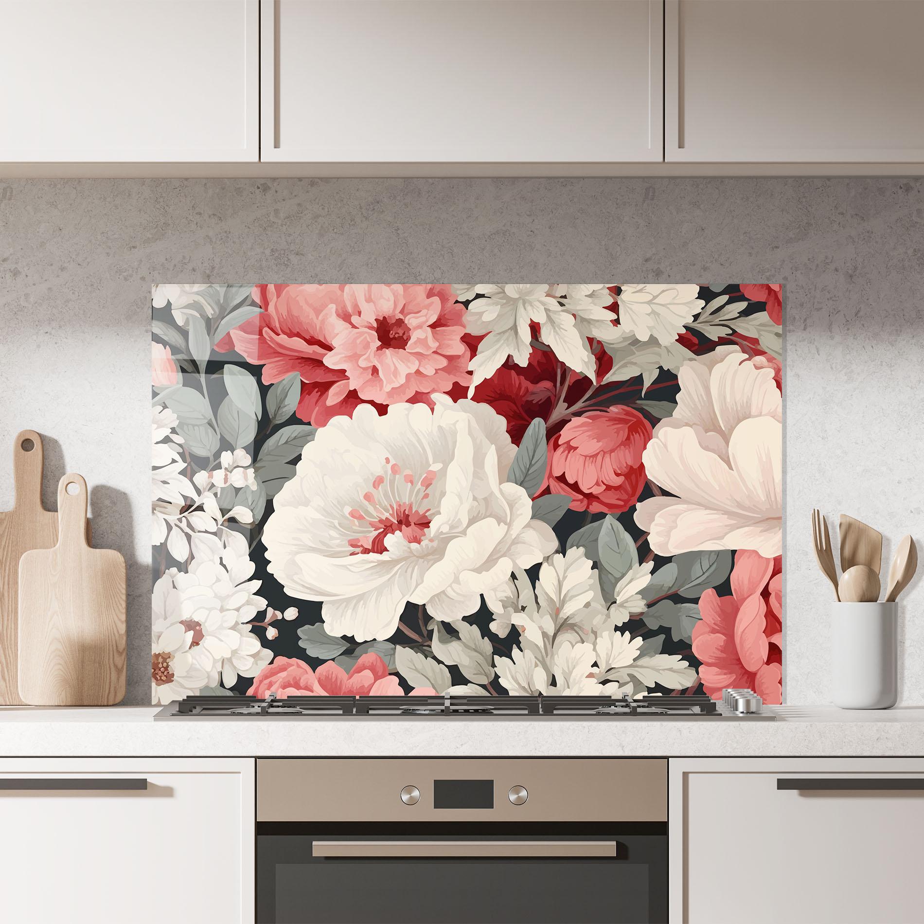 Panel Szklany do Kuchni Cream Pink Rose mockup 7