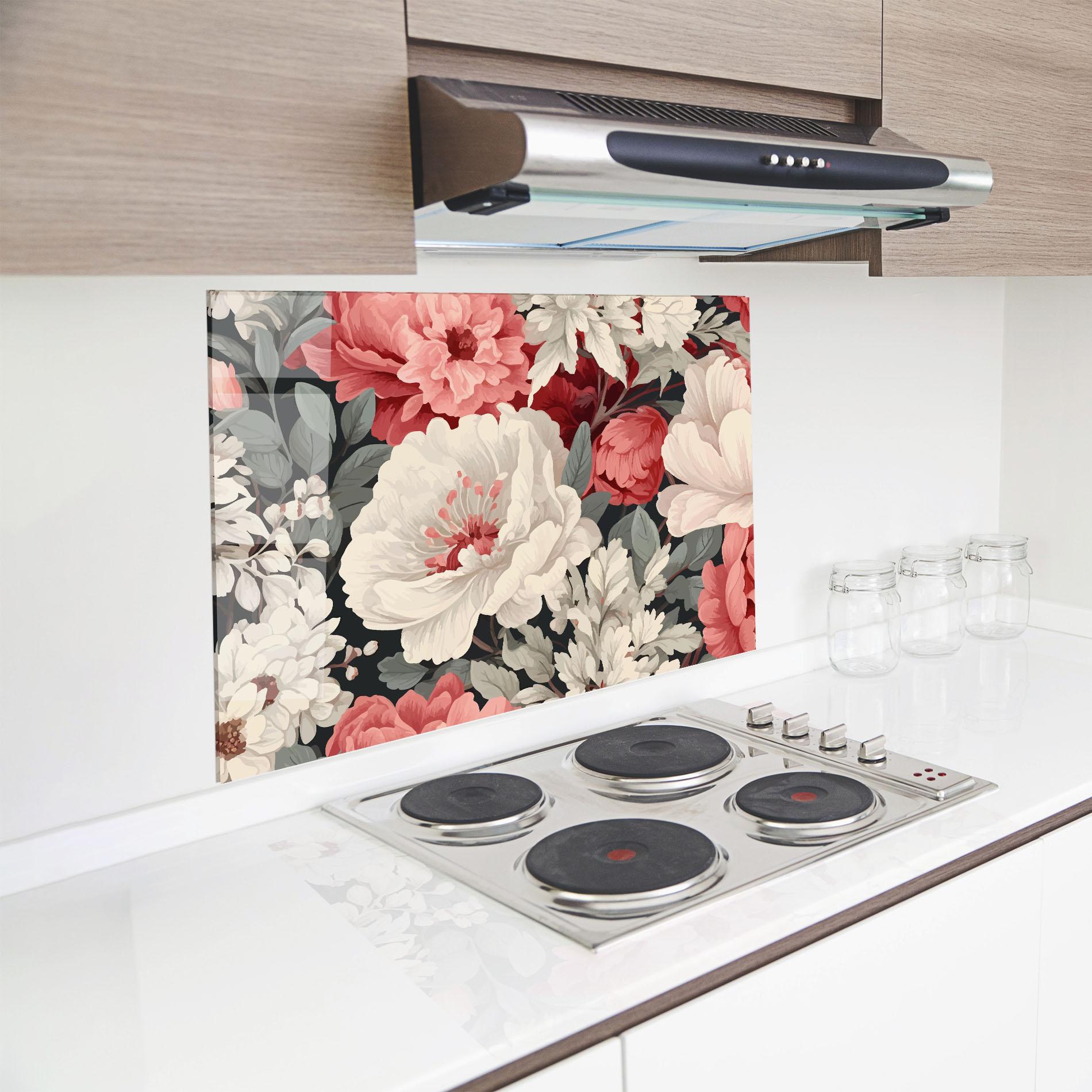 Panel Szklany do Kuchni Cream Pink Rose mockup 8