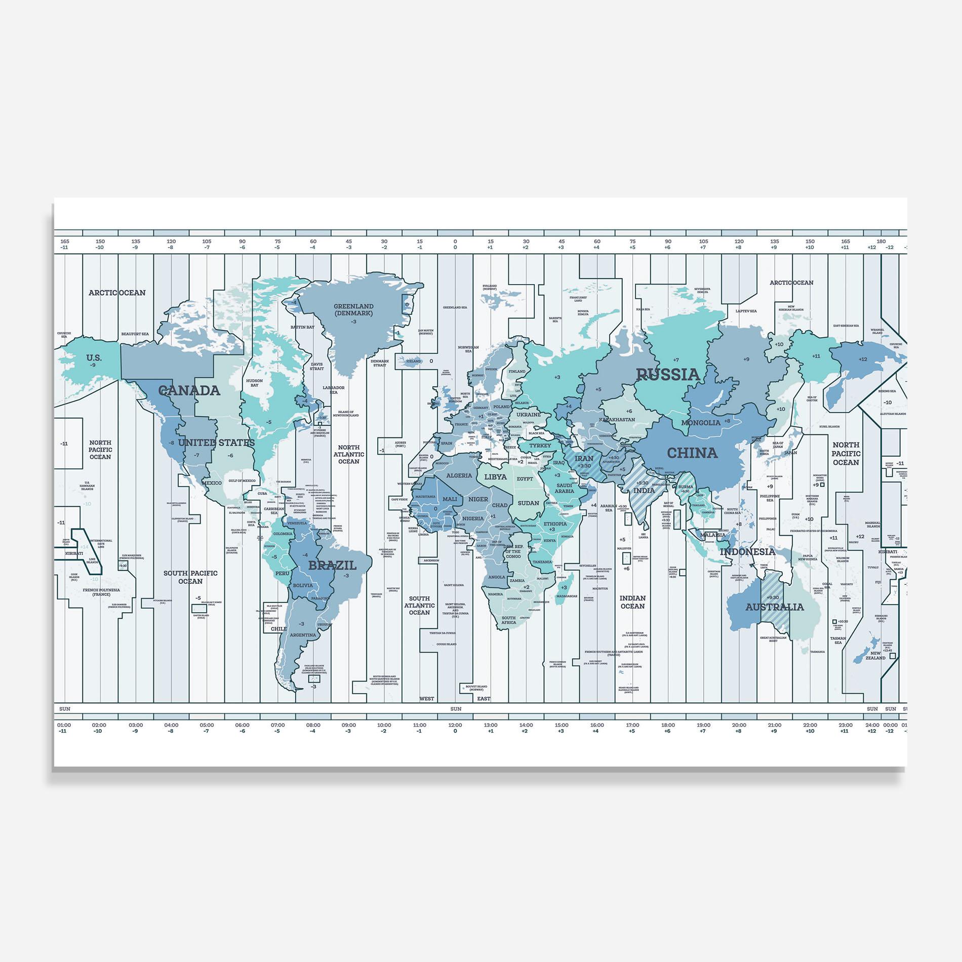 Panel Szklany do Kuchni Blue Green Map mockup 0