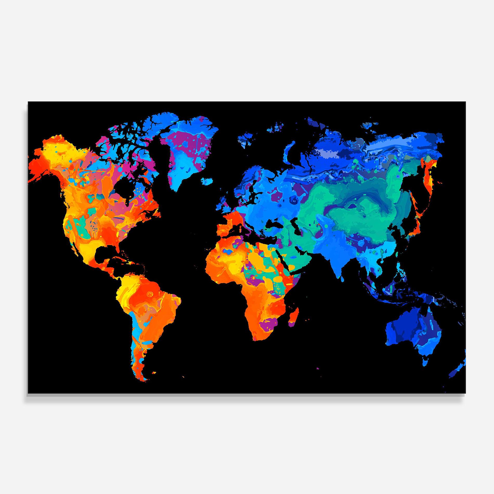 Panel Szklany do Kuchni Orange Blue World mockup 0