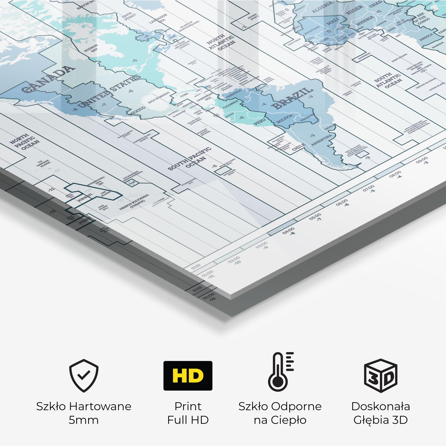 Panel Szklany do Kuchni Blue Green Map mockup 2