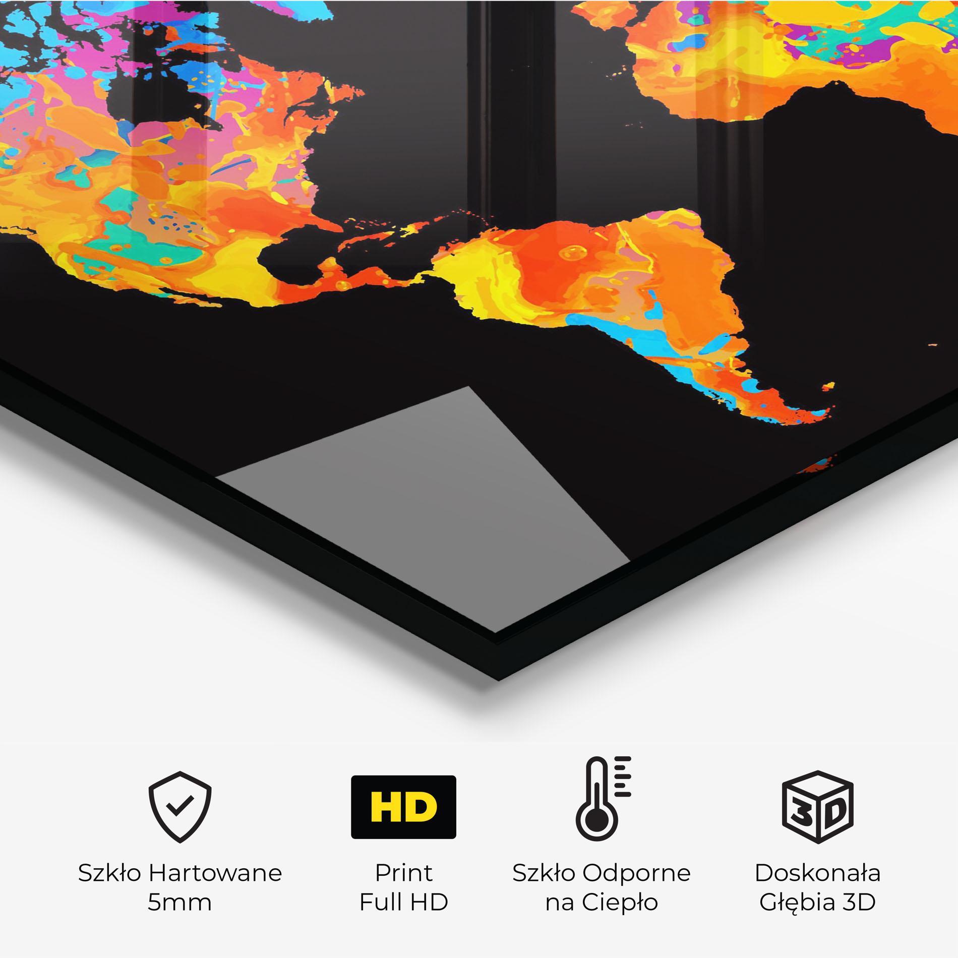 Panel Szklany do Kuchni Orange Blue World mockup 2