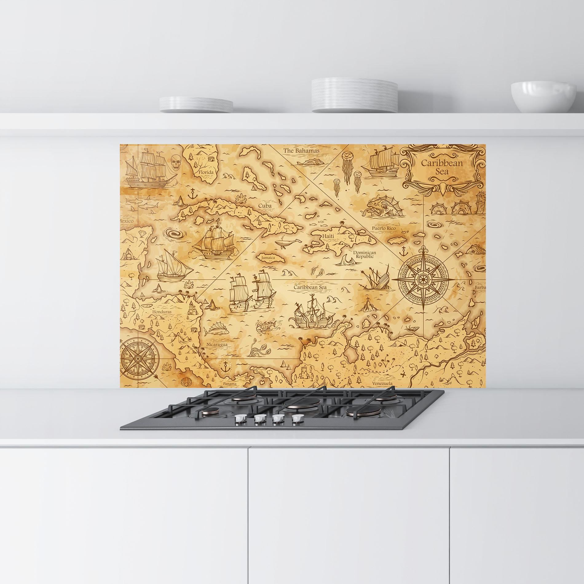 Panel Szklany do Kuchni Caribbean Sea mockup 9