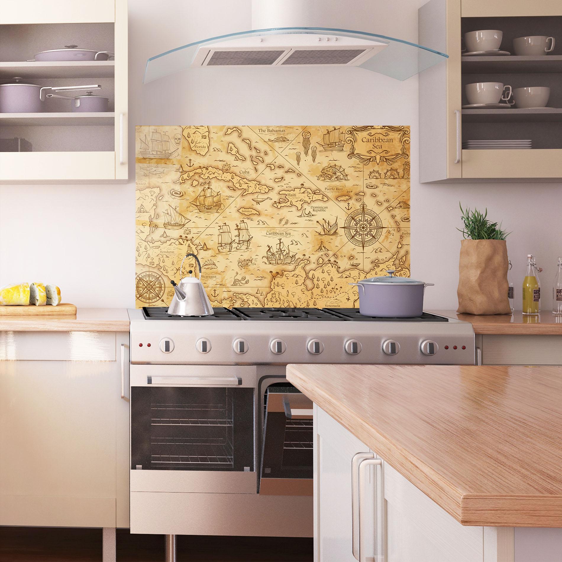 Panel Szklany do Kuchni Caribbean Sea mockup 1