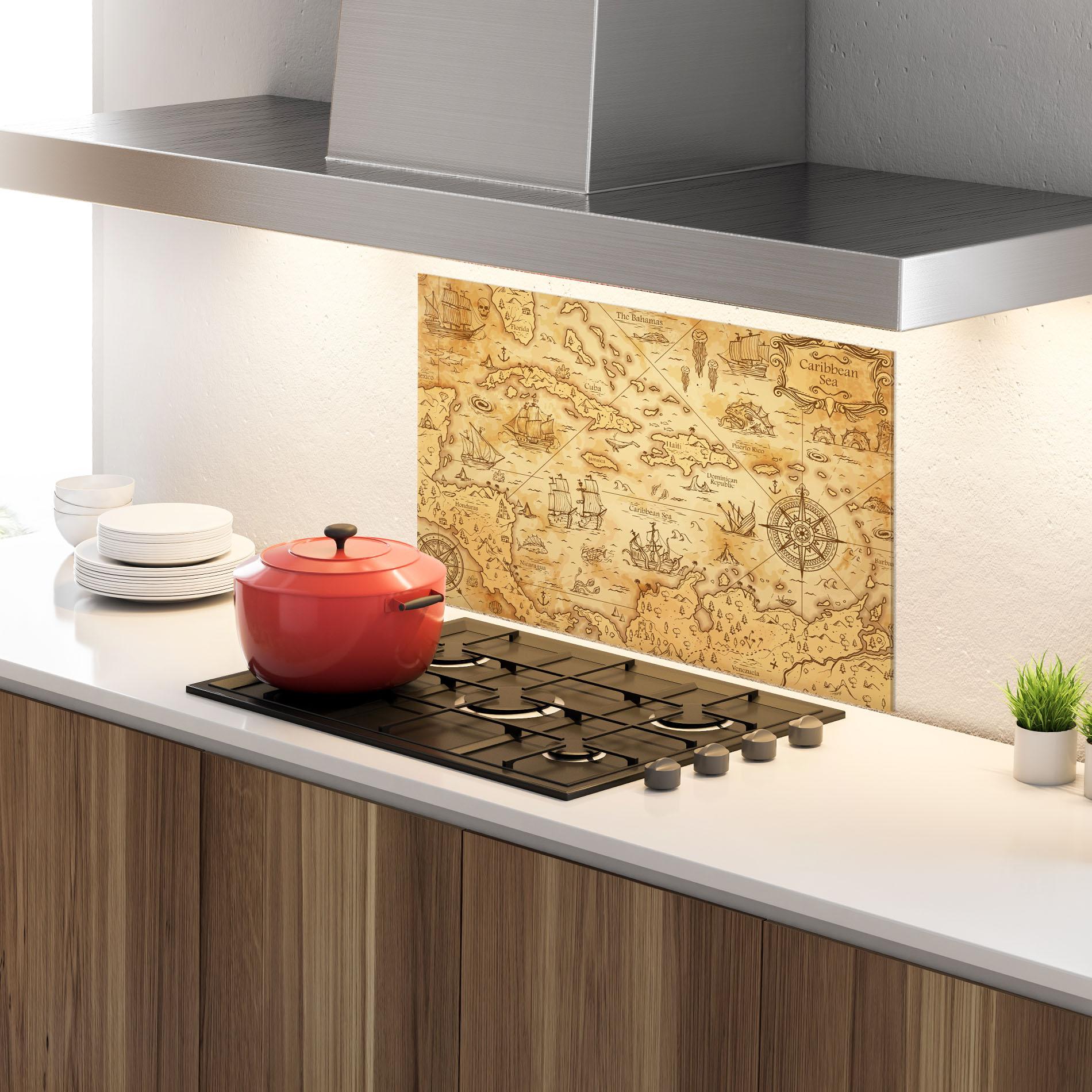 Panel Szklany do Kuchni Caribbean Sea mockup 4