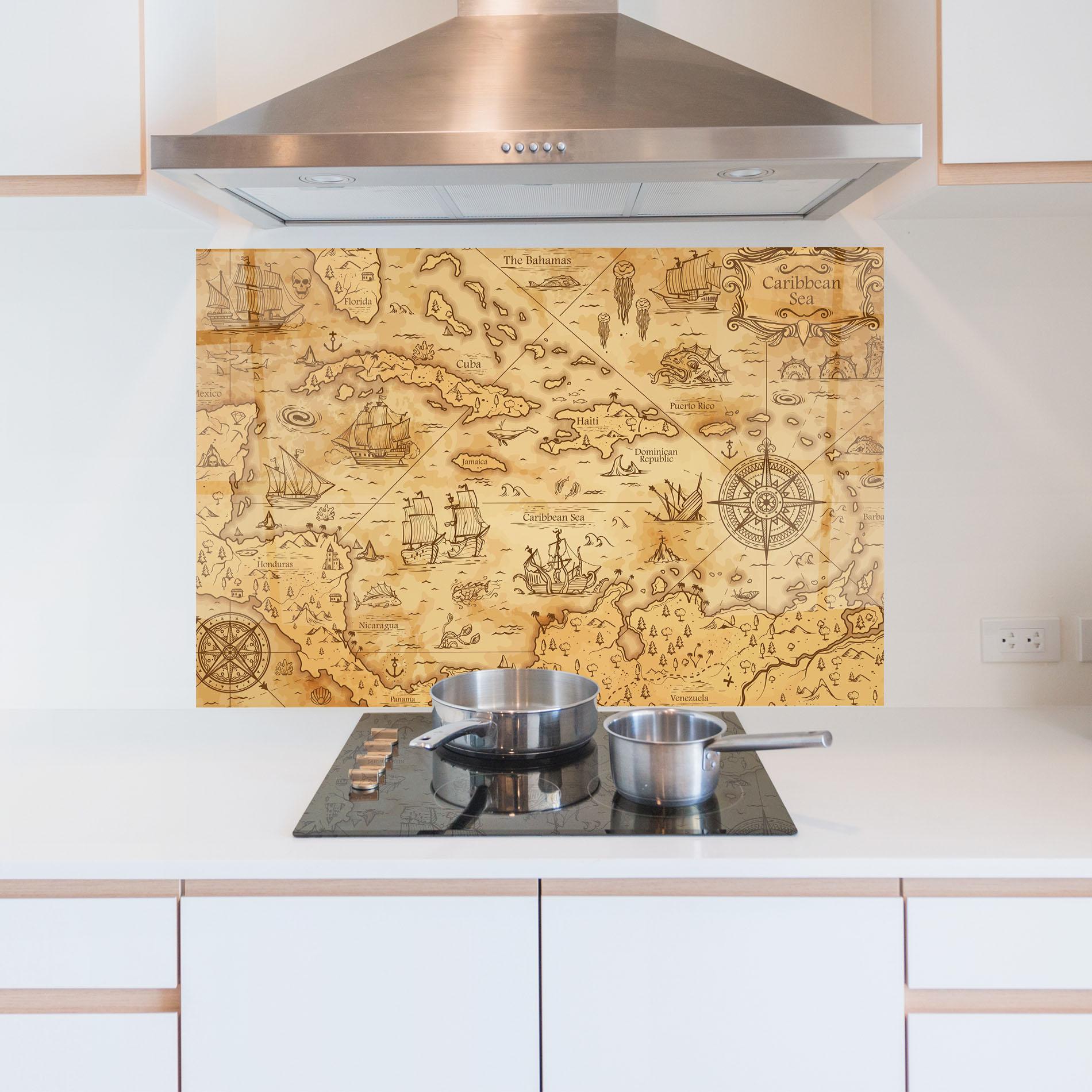 Panel Szklany do Kuchni Caribbean Sea mockup 5