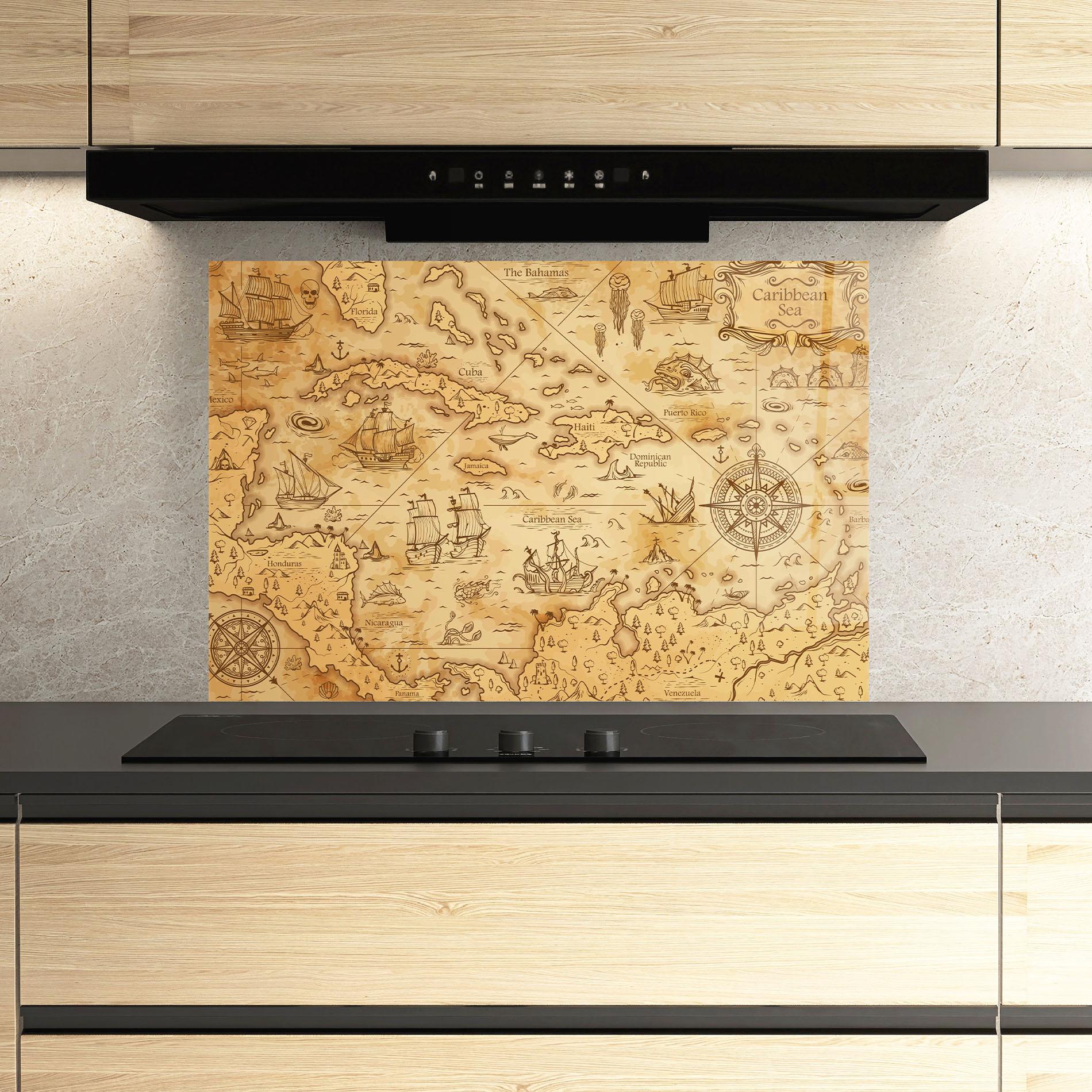 Panel Szklany do Kuchni Caribbean Sea mockup 3