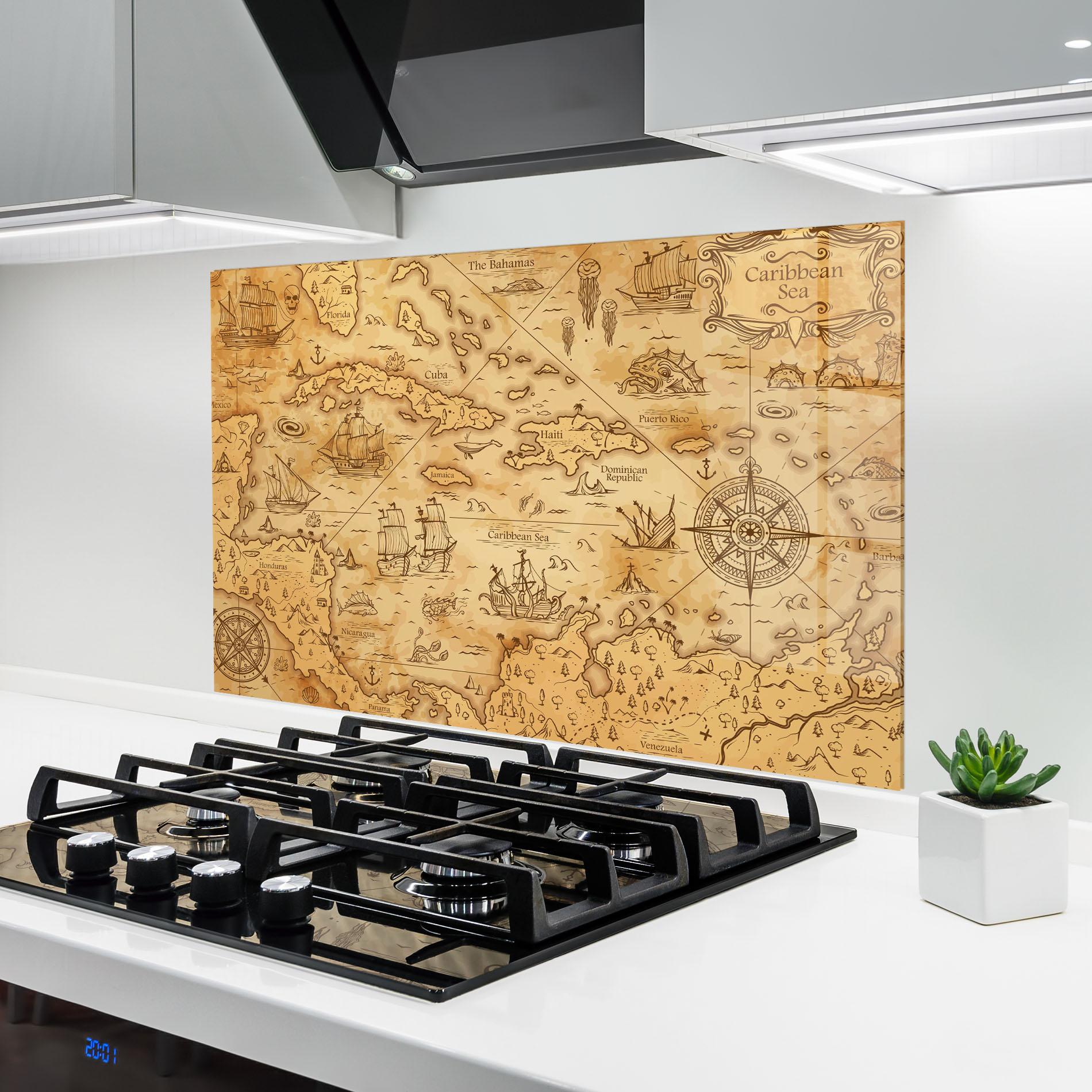 Panel Szklany do Kuchni Caribbean Sea mockup 6