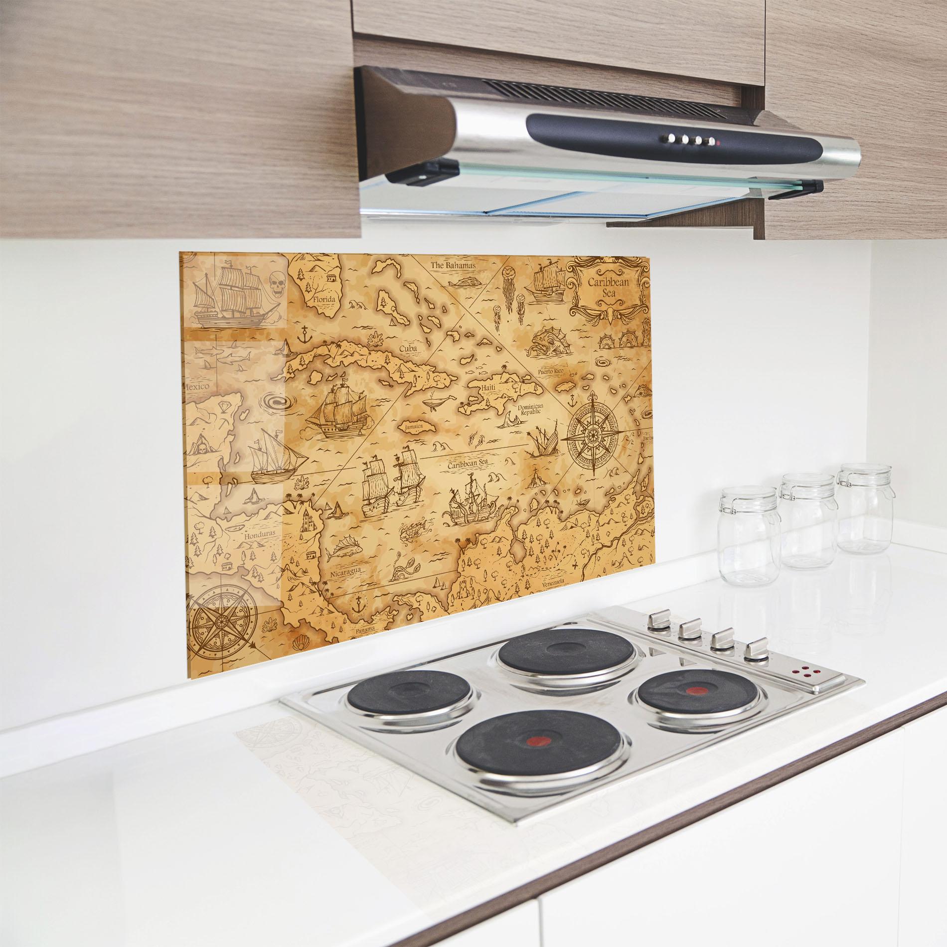 Panel Szklany do Kuchni Caribbean Sea mockup 8