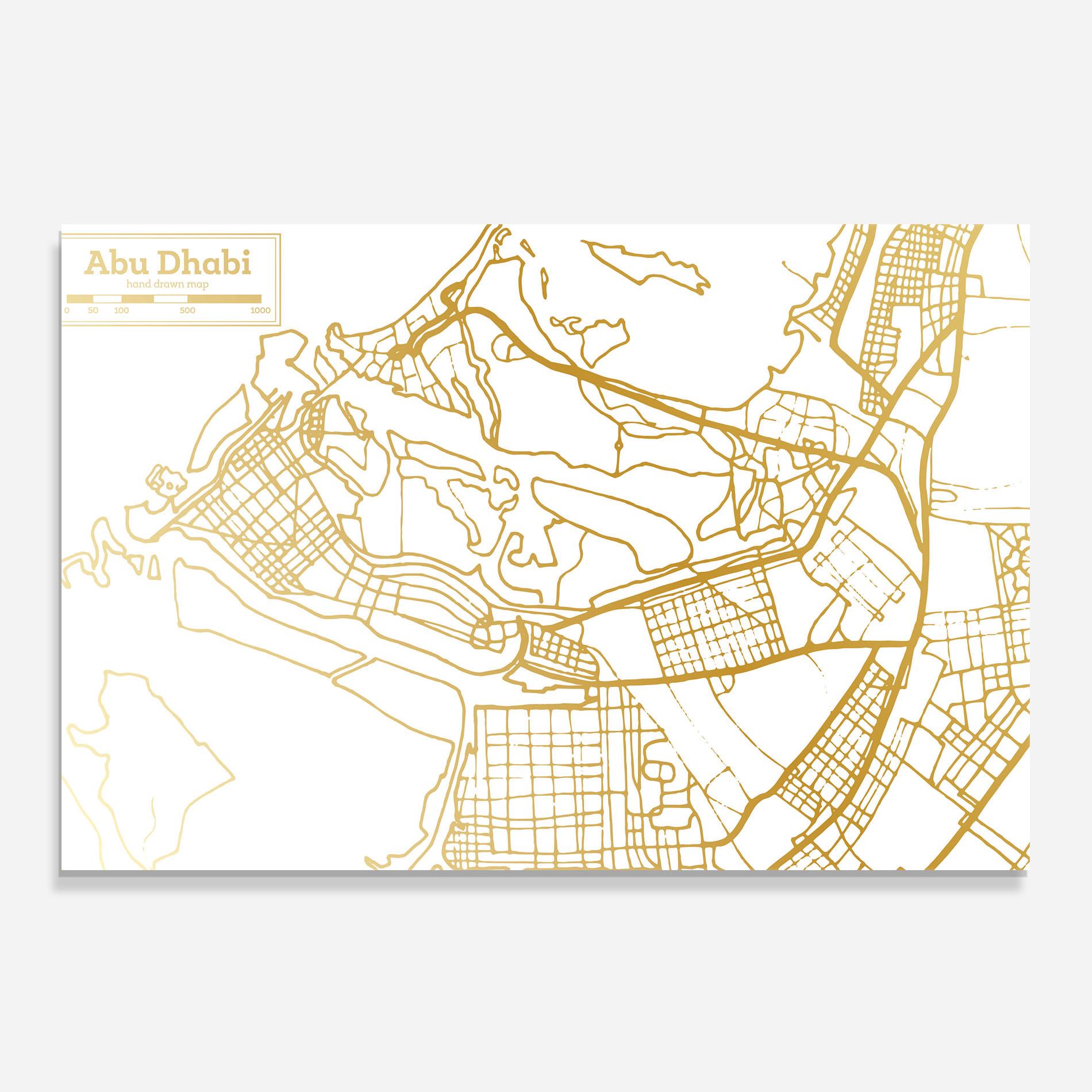 Panel Szklany do Kuchni Abu Dhabi Map mockup 0
