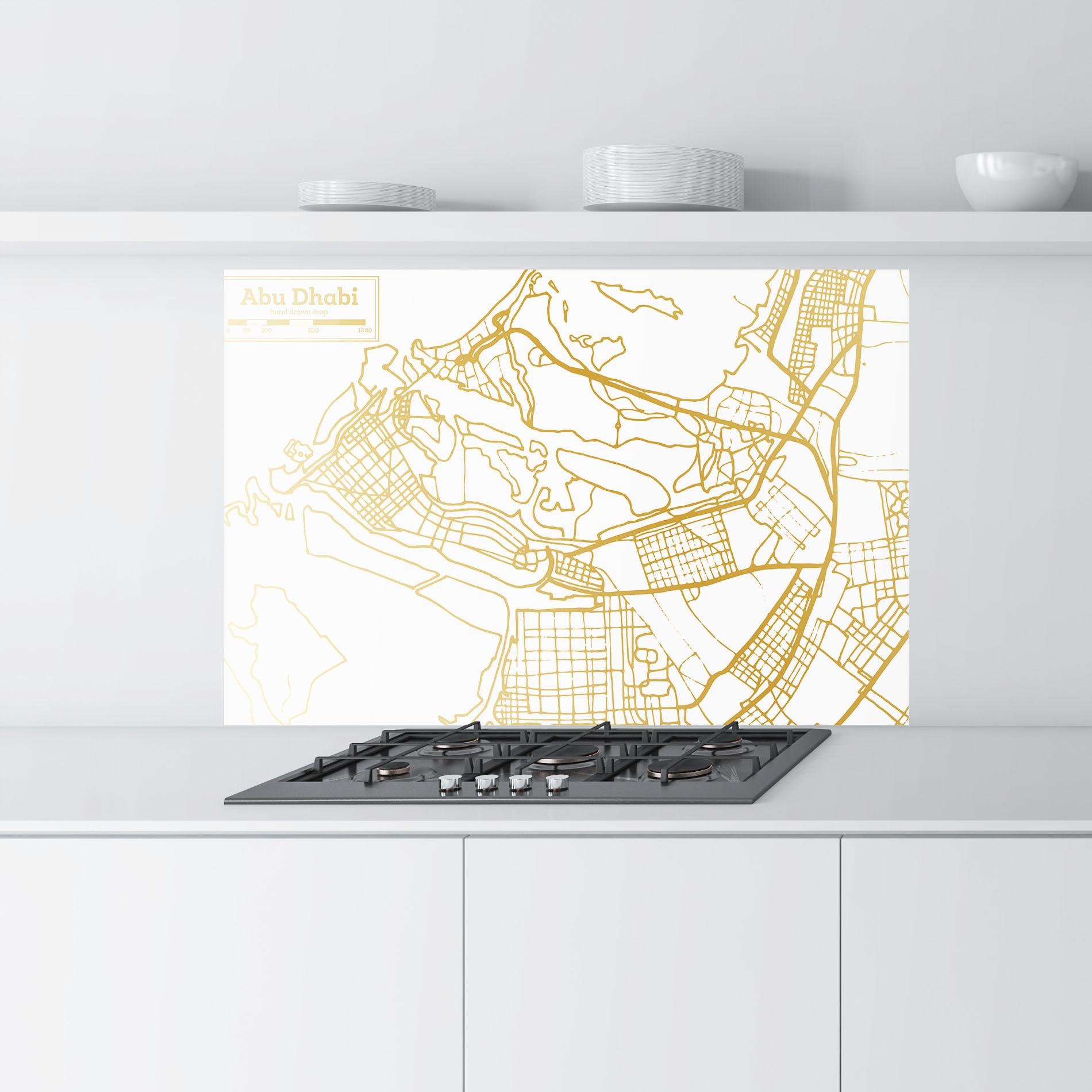 Panel Szklany do Kuchni Abu Dhabi Map mockup 9