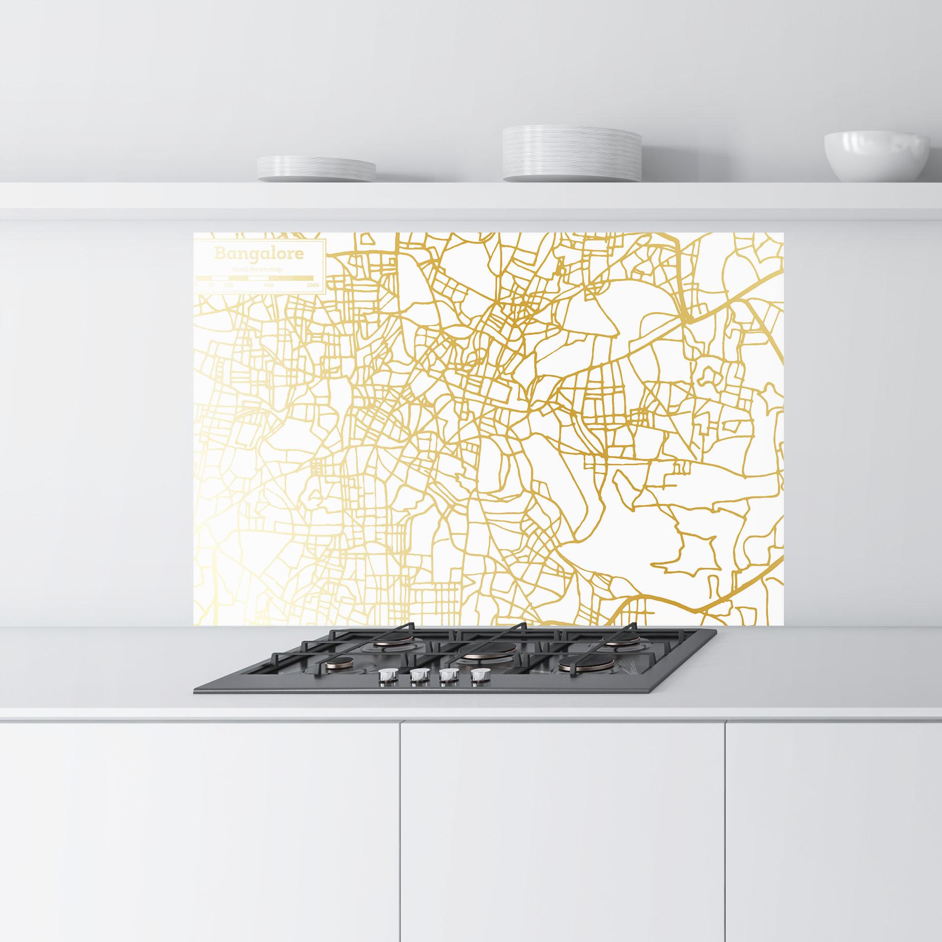 Panel Szklany do Kuchni Bangalore Map mockup 9
