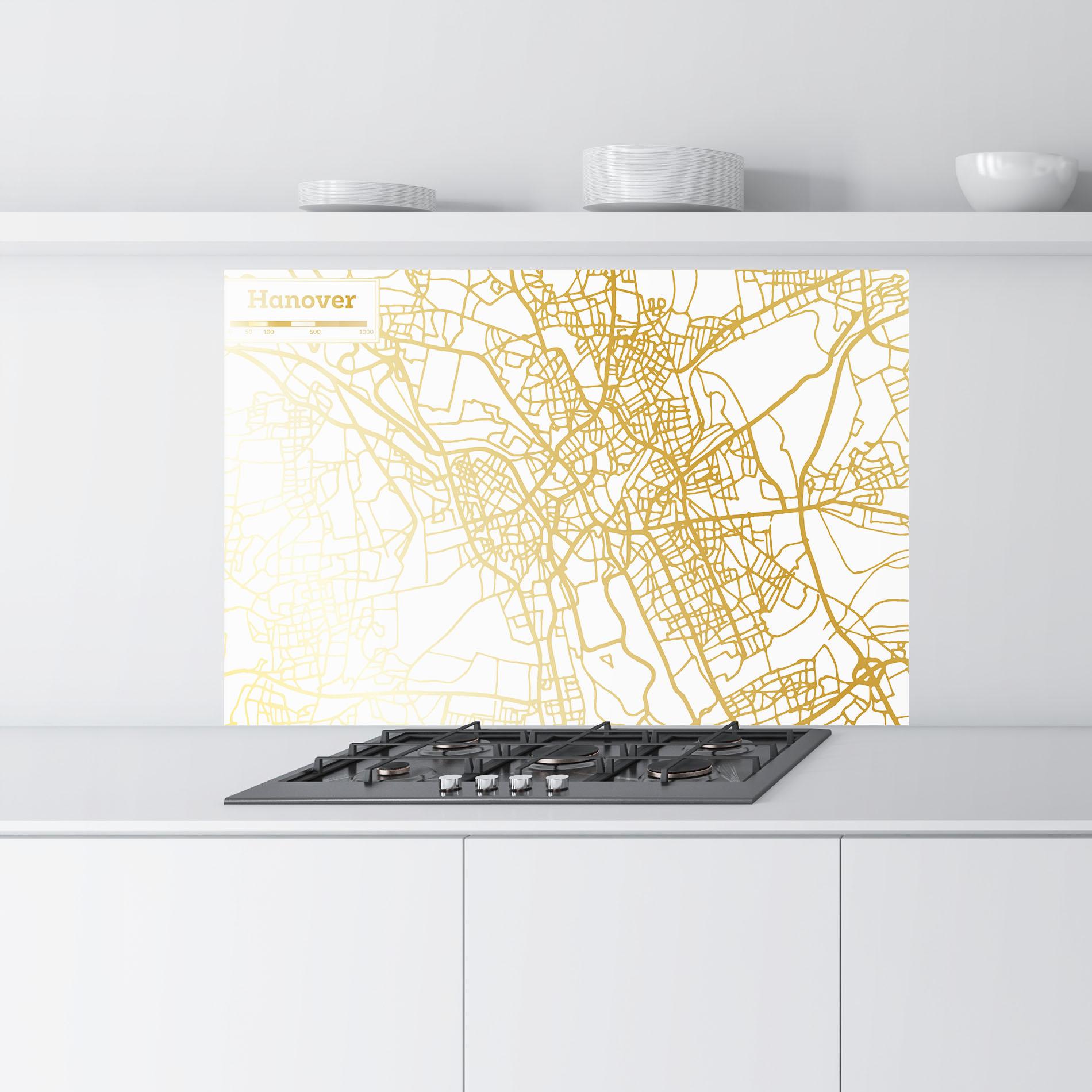 Panel Szklany do Kuchni Hanover Gold Map mockup 9