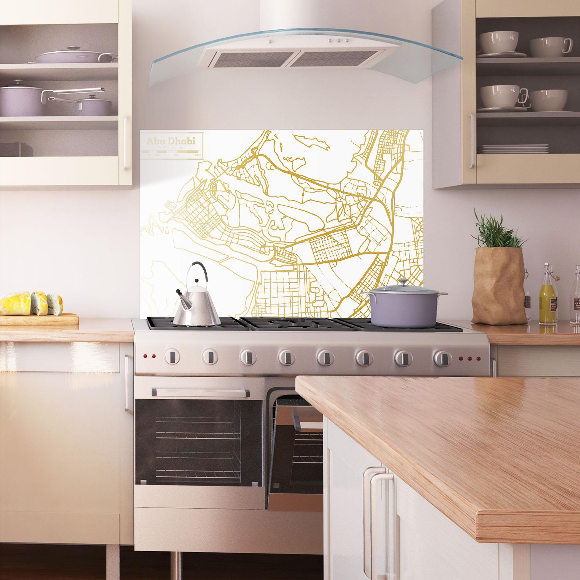 Panel Szklany do Kuchni Abu Dhabi Map mockup 1