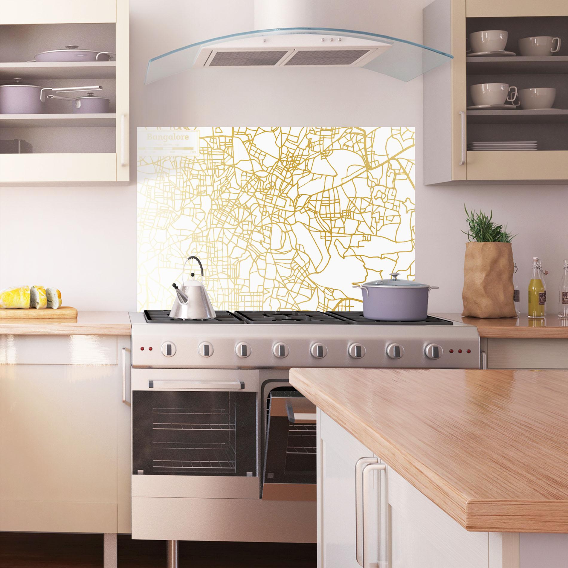 Panel Szklany do Kuchni Bangalore Map mockup 1