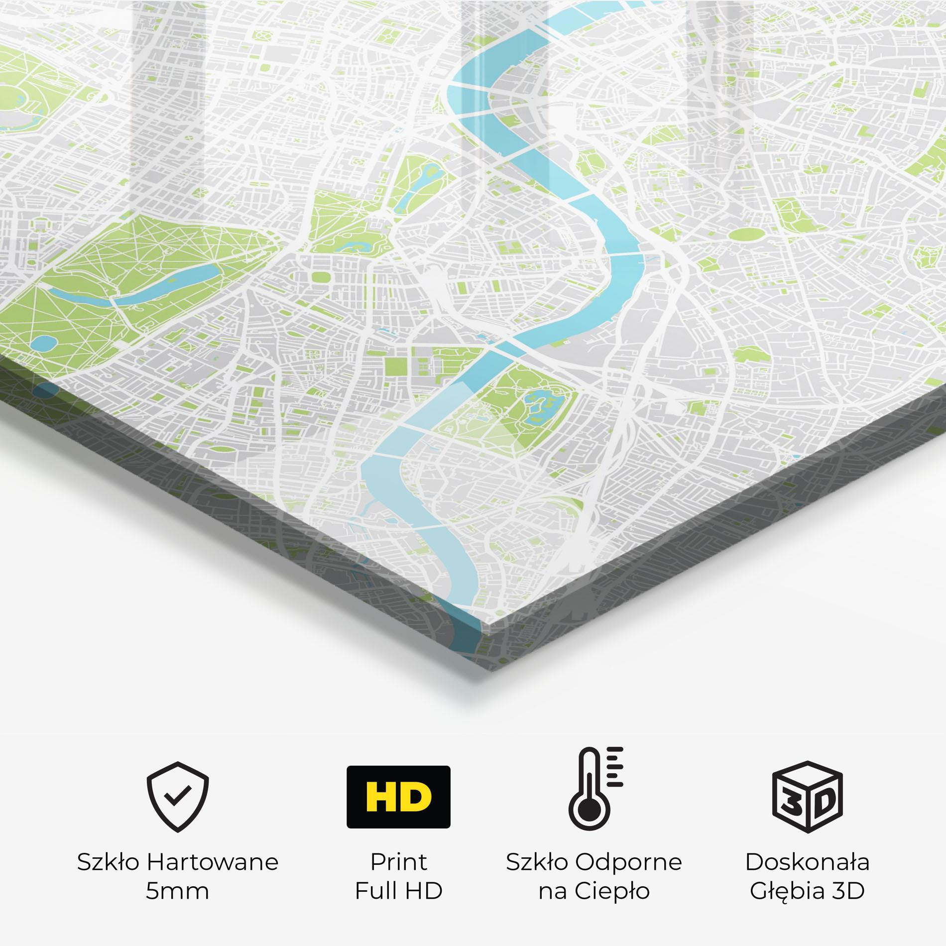Panel Szklany do Kuchni City Color Map mockup 2