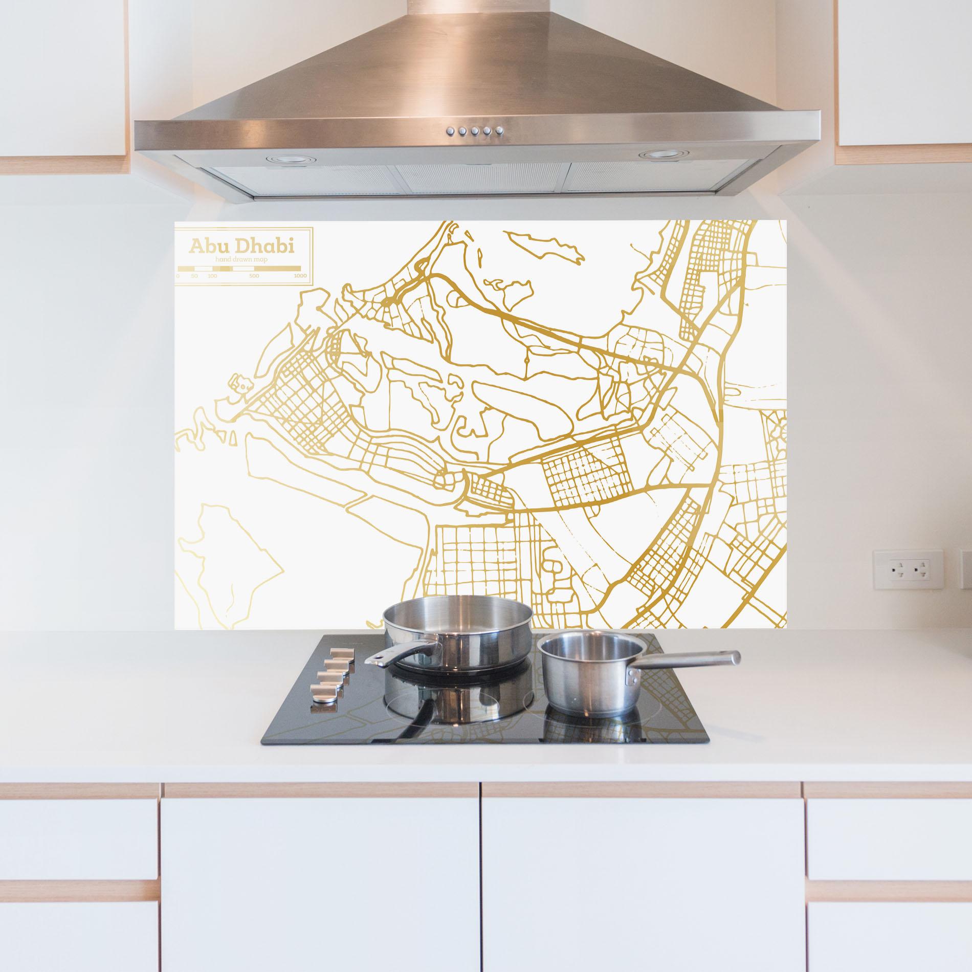 Panel Szklany do Kuchni Abu Dhabi Map mockup 5