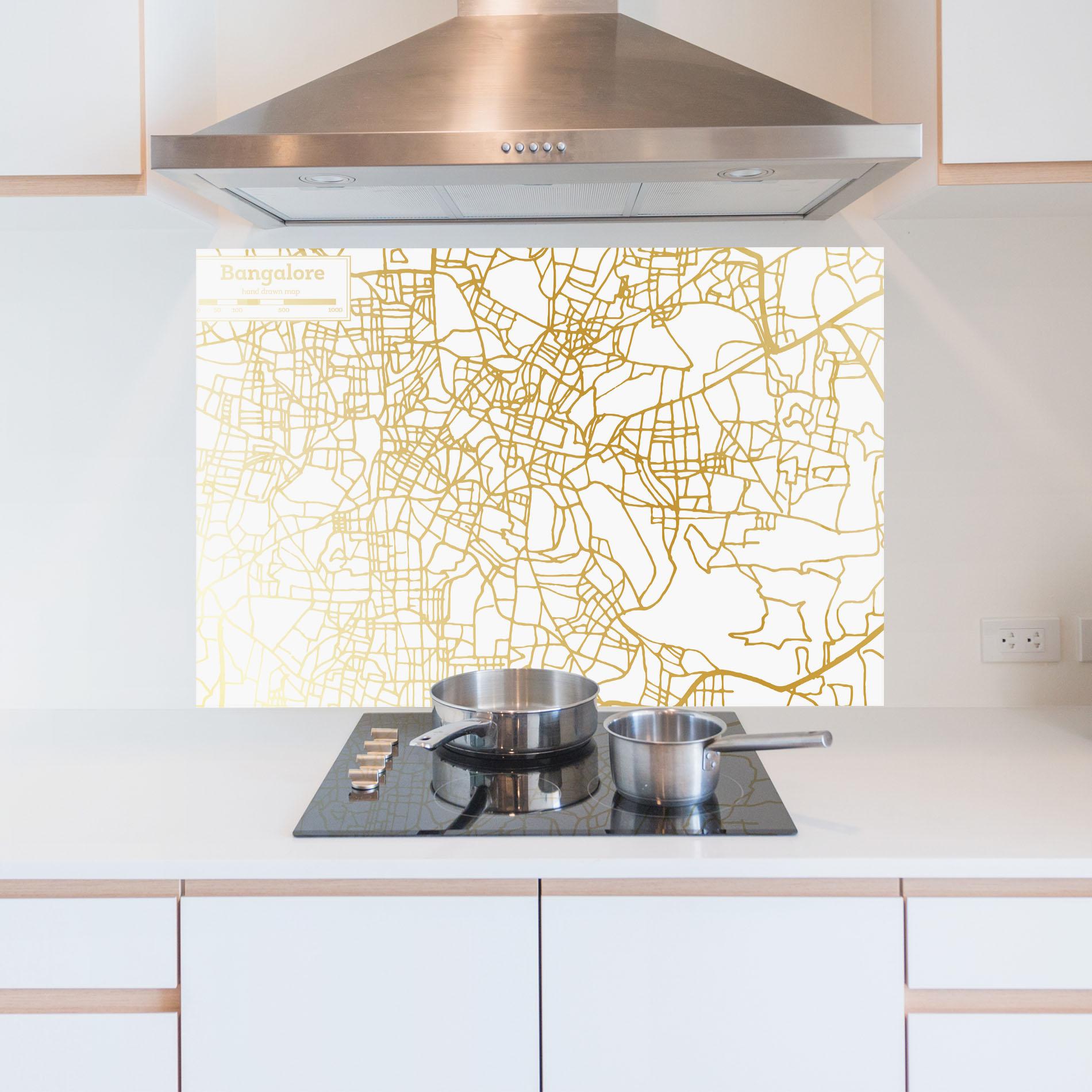 Panel Szklany do Kuchni Bangalore Map mockup 5
