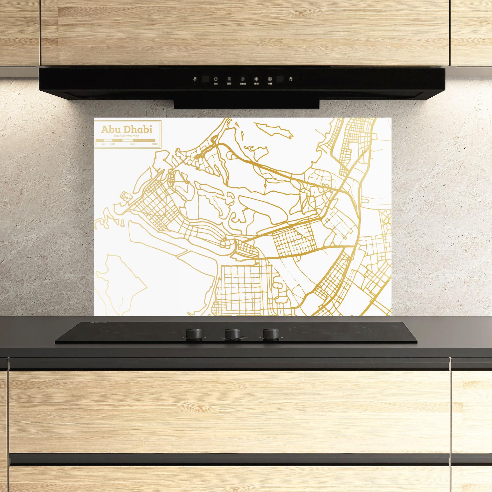 Panel Szklany do Kuchni Abu Dhabi Map mockup 3