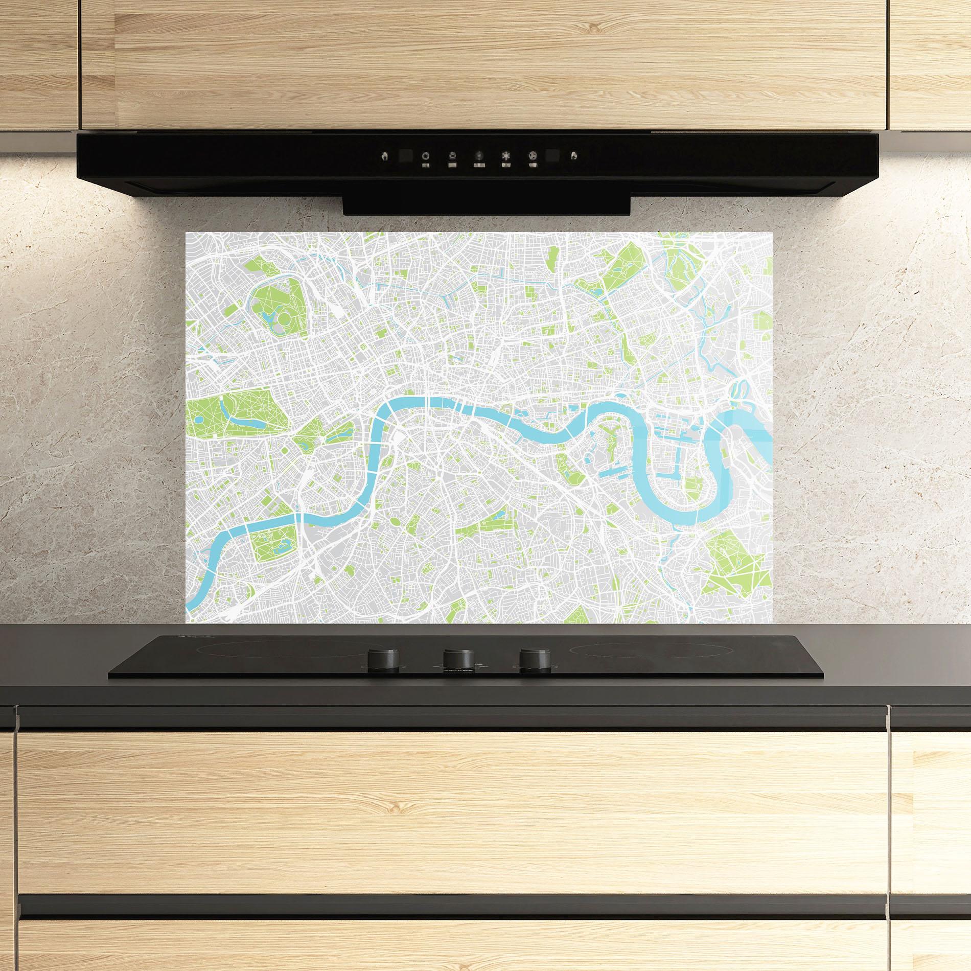 Panel Szklany do Kuchni City Color Map mockup 3