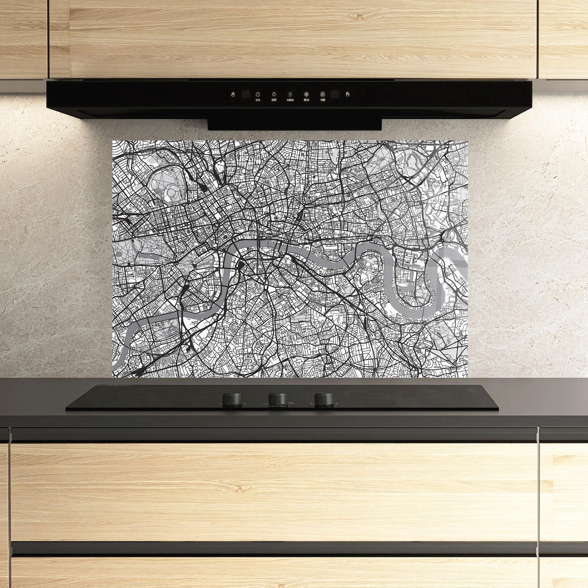 Panel Szklany do Kuchni City Map mockup 3