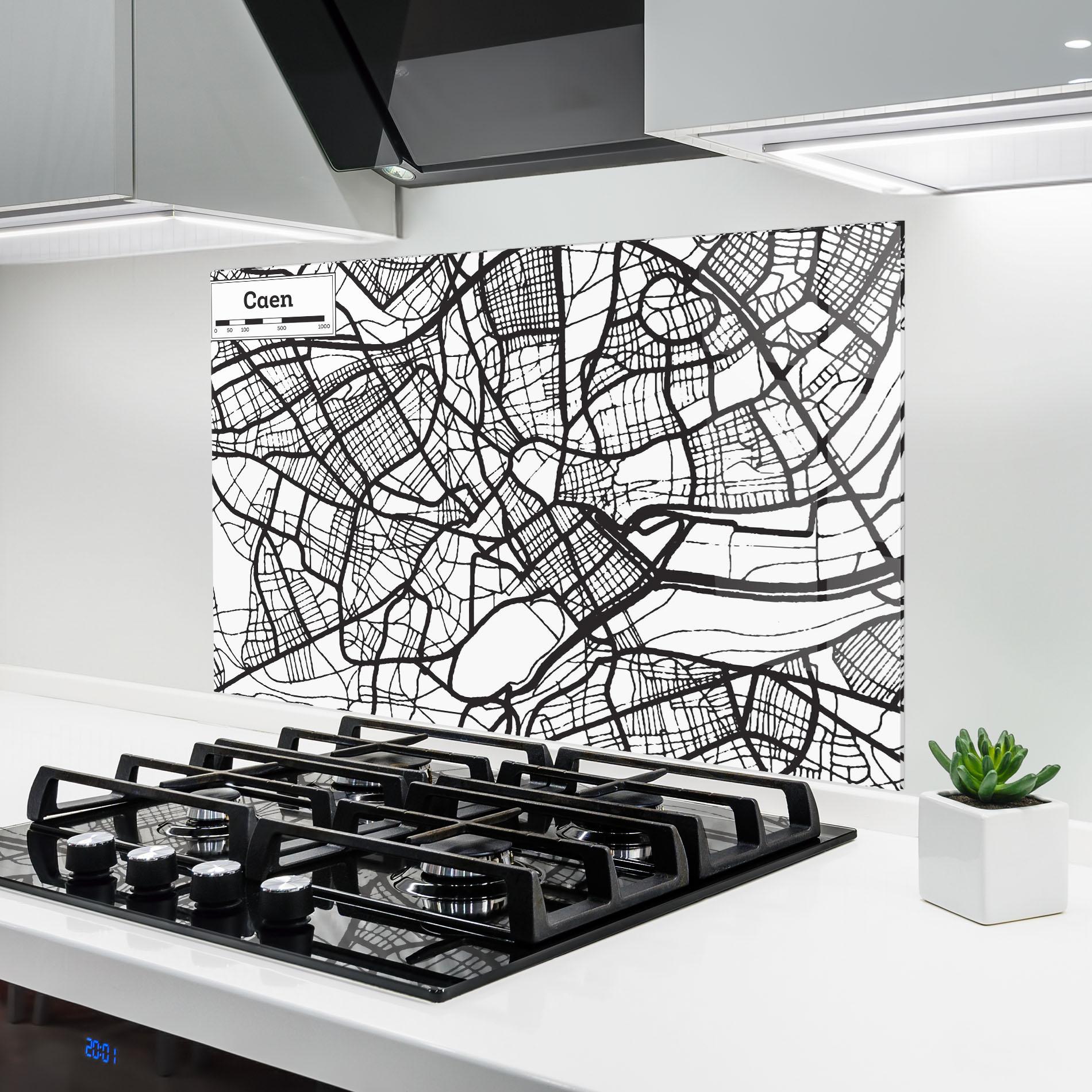 Panel Szklany do Kuchni Caen Map mockup 6