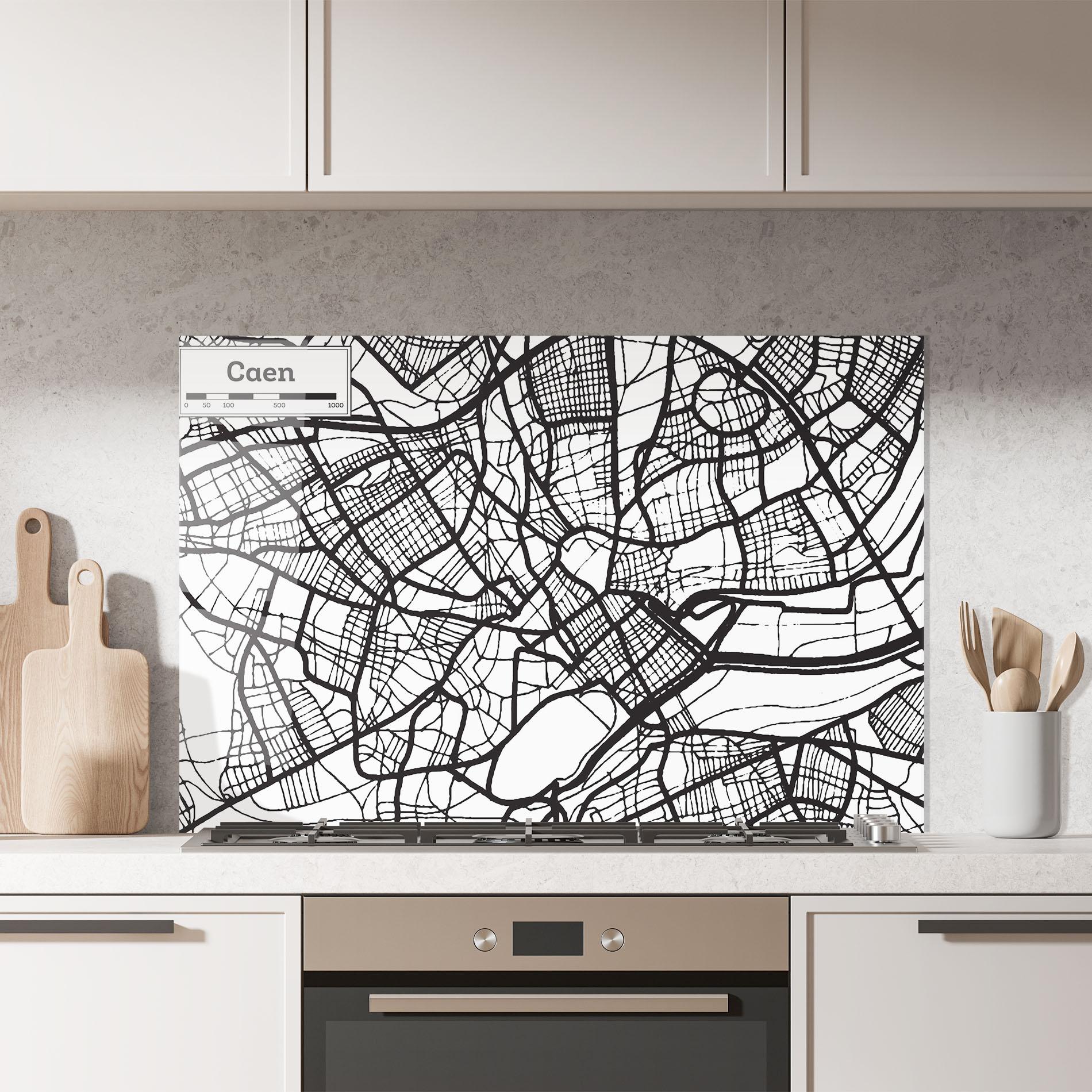Panel Szklany do Kuchni Caen Map mockup 7