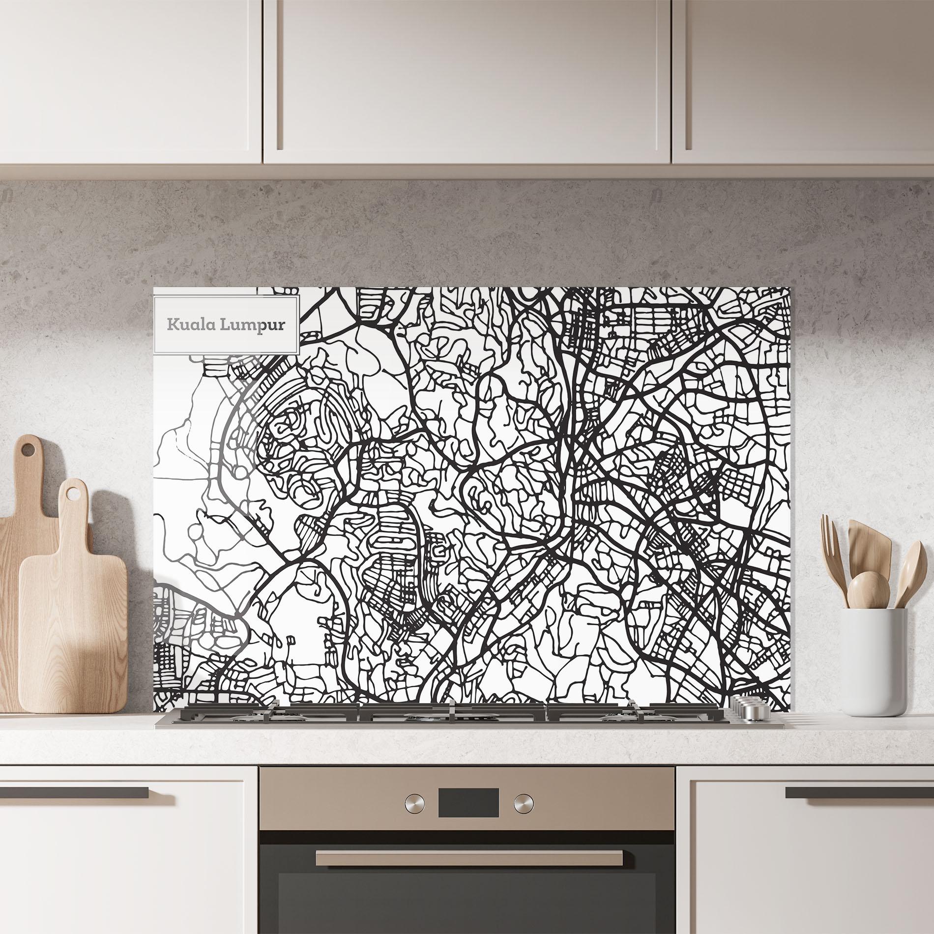 Panel Szklany do Kuchni Kuala Lumpur Map mockup 7