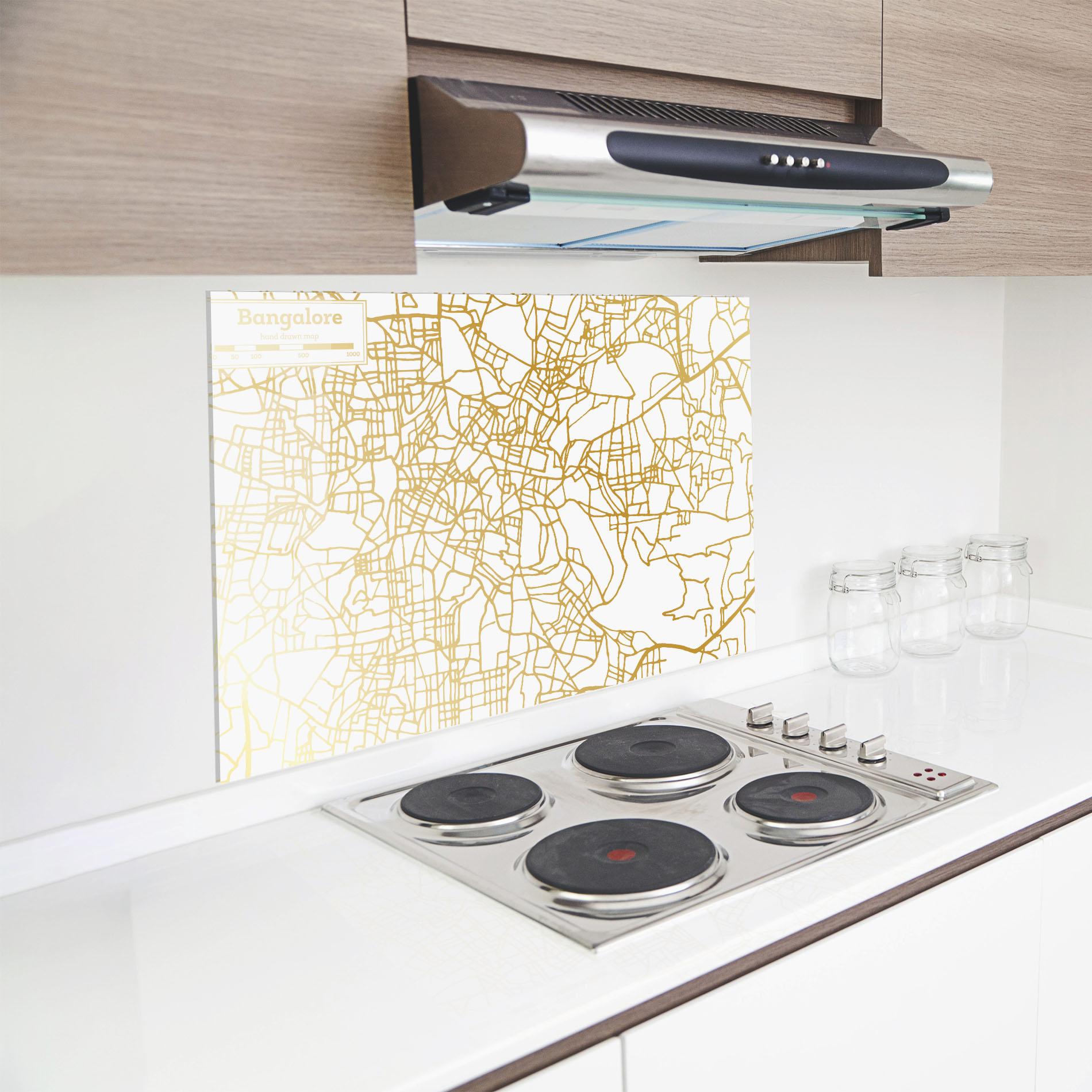 Panel Szklany do Kuchni Bangalore Map mockup 8