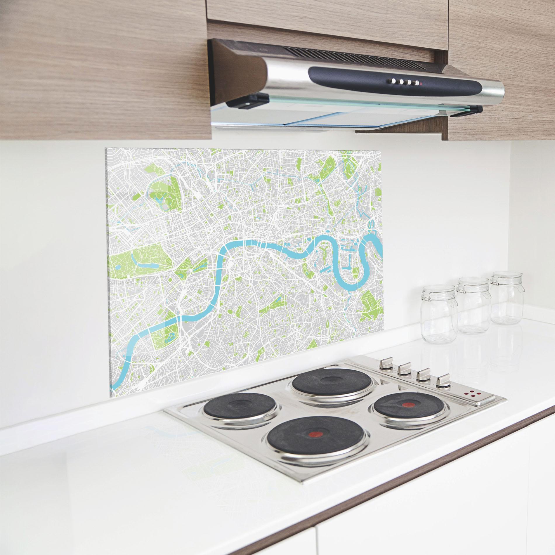 Panel Szklany do Kuchni City Color Map mockup 8