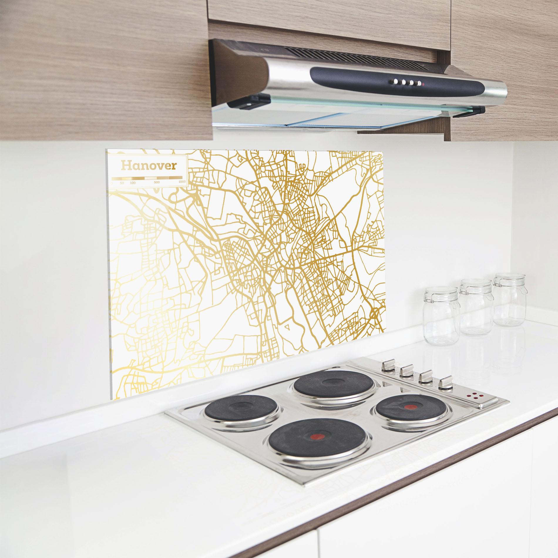Panel Szklany do Kuchni Hanover Gold Map mockup 8