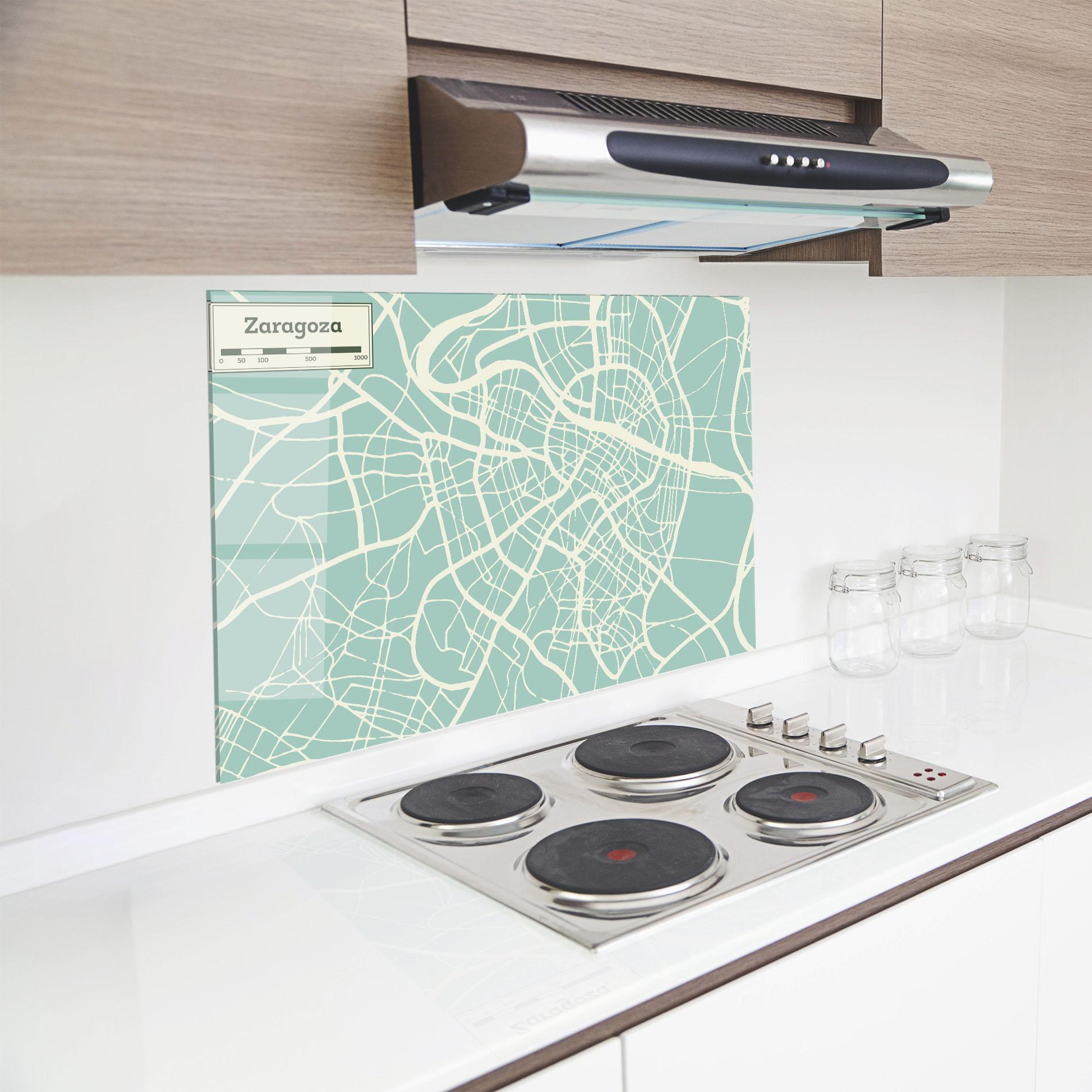 Panel Szklany do Kuchni Zaragoza Map mockup 8