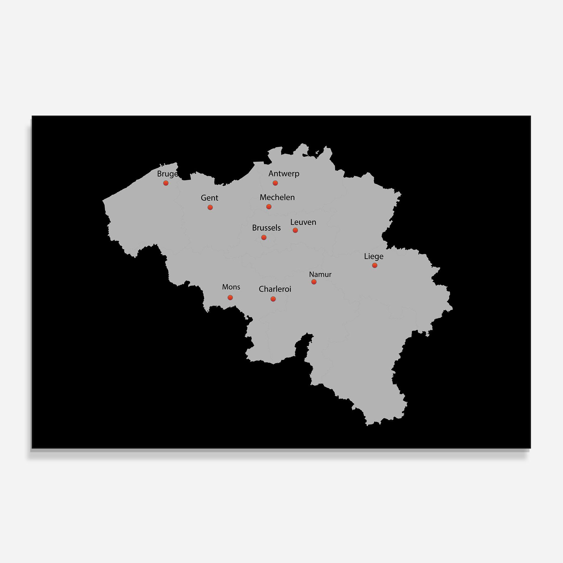 Panel Szklany do Kuchni Belgium Map mockup 0
