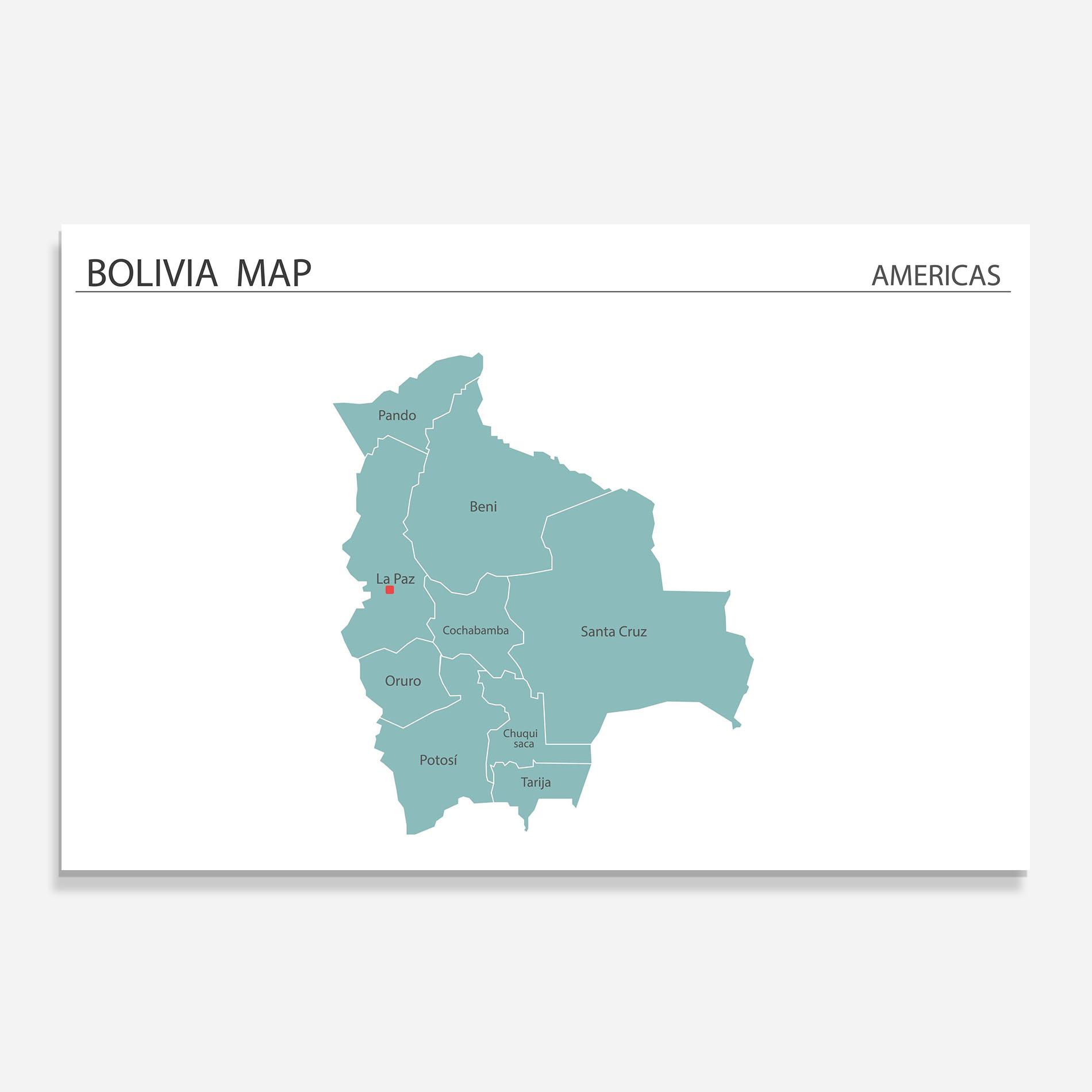Panel Szklany do Kuchni Bolivia Map mockup 0
