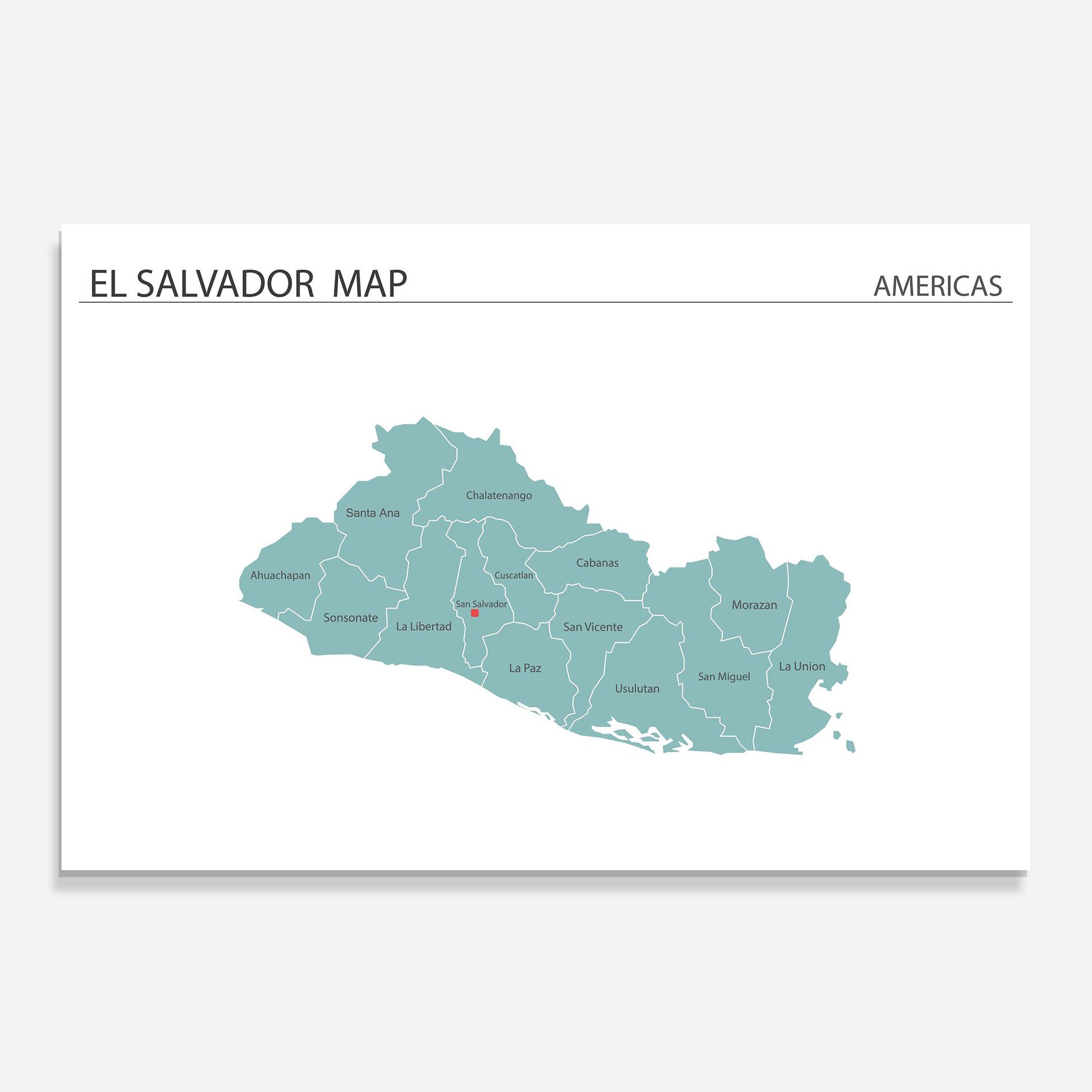 Panel Szklany do Kuchni El Salvador Map mockup 0