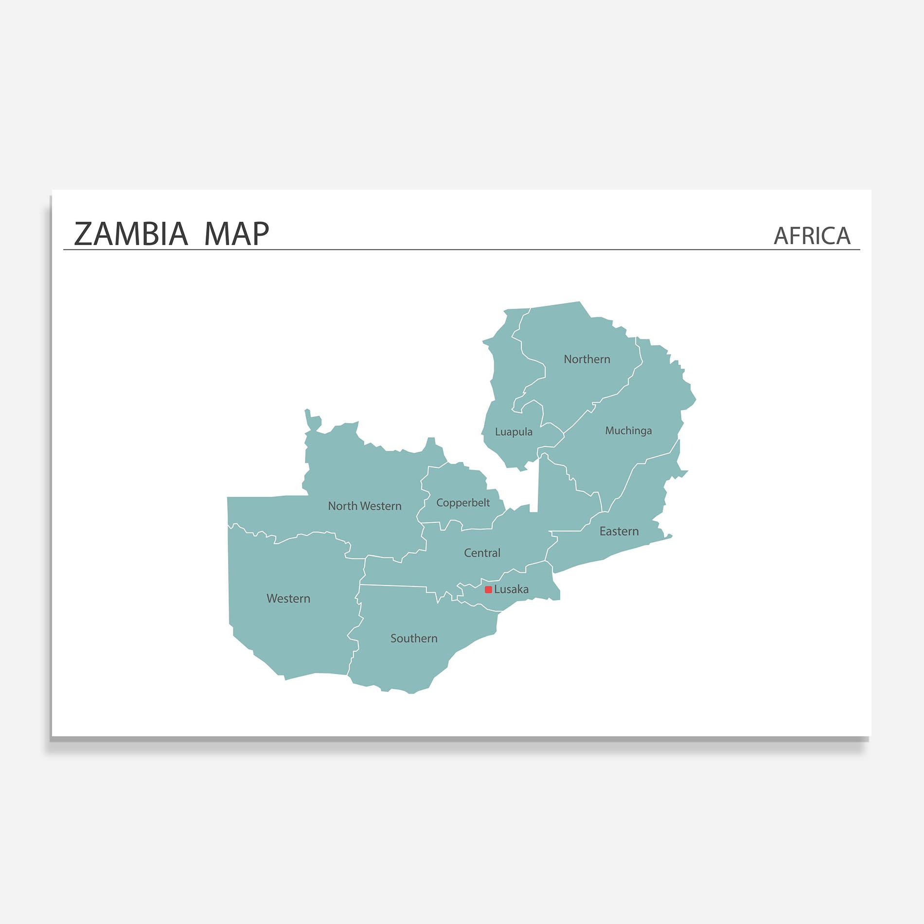 Panel Szklany do Kuchni Zambia Map mockup 0